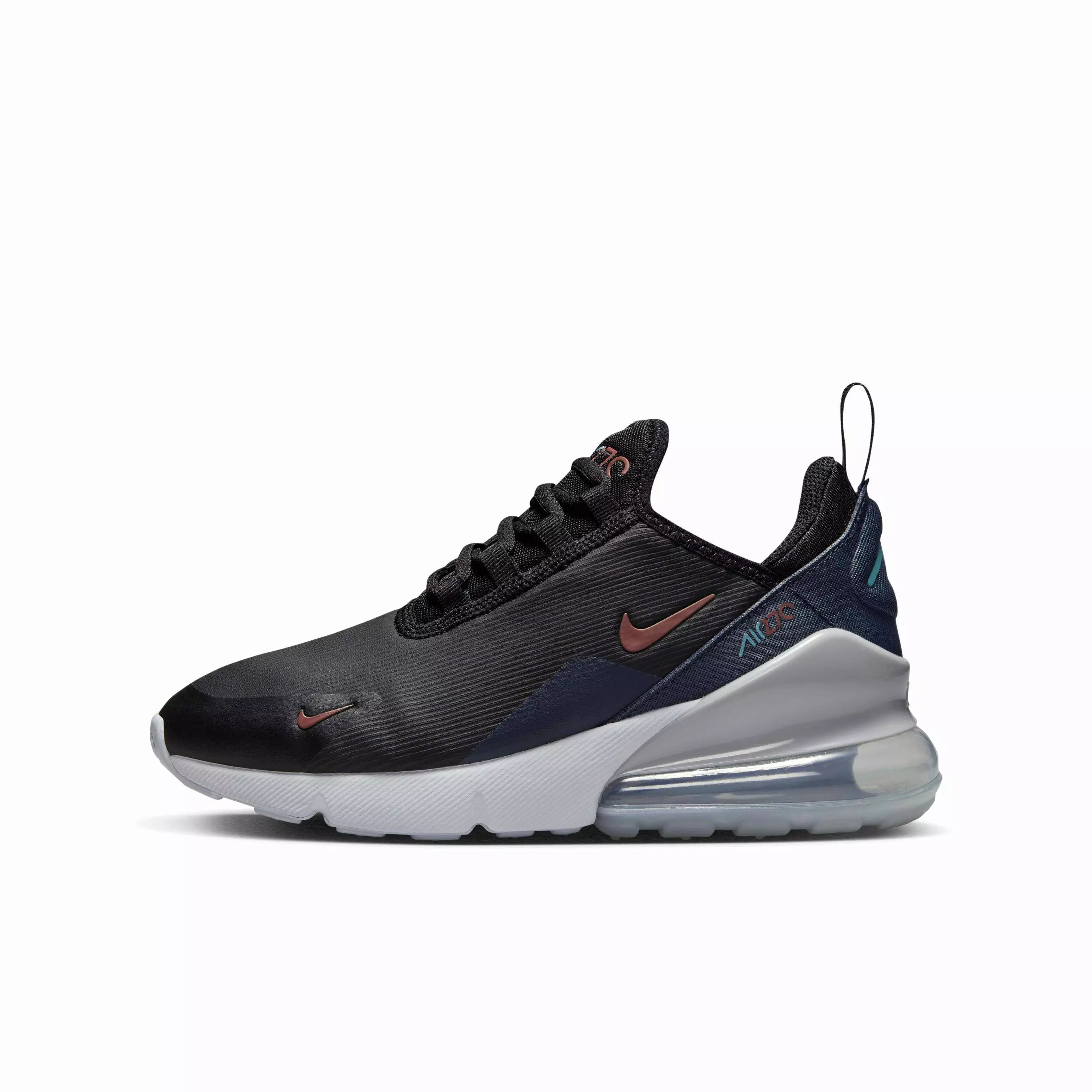 Nike Air Max 270 "Black/Thunder Blue/Wolf Grey/Dark Pony" Grade School Boys' Shoe - BLACK/BLUE/GREY/DK PONY