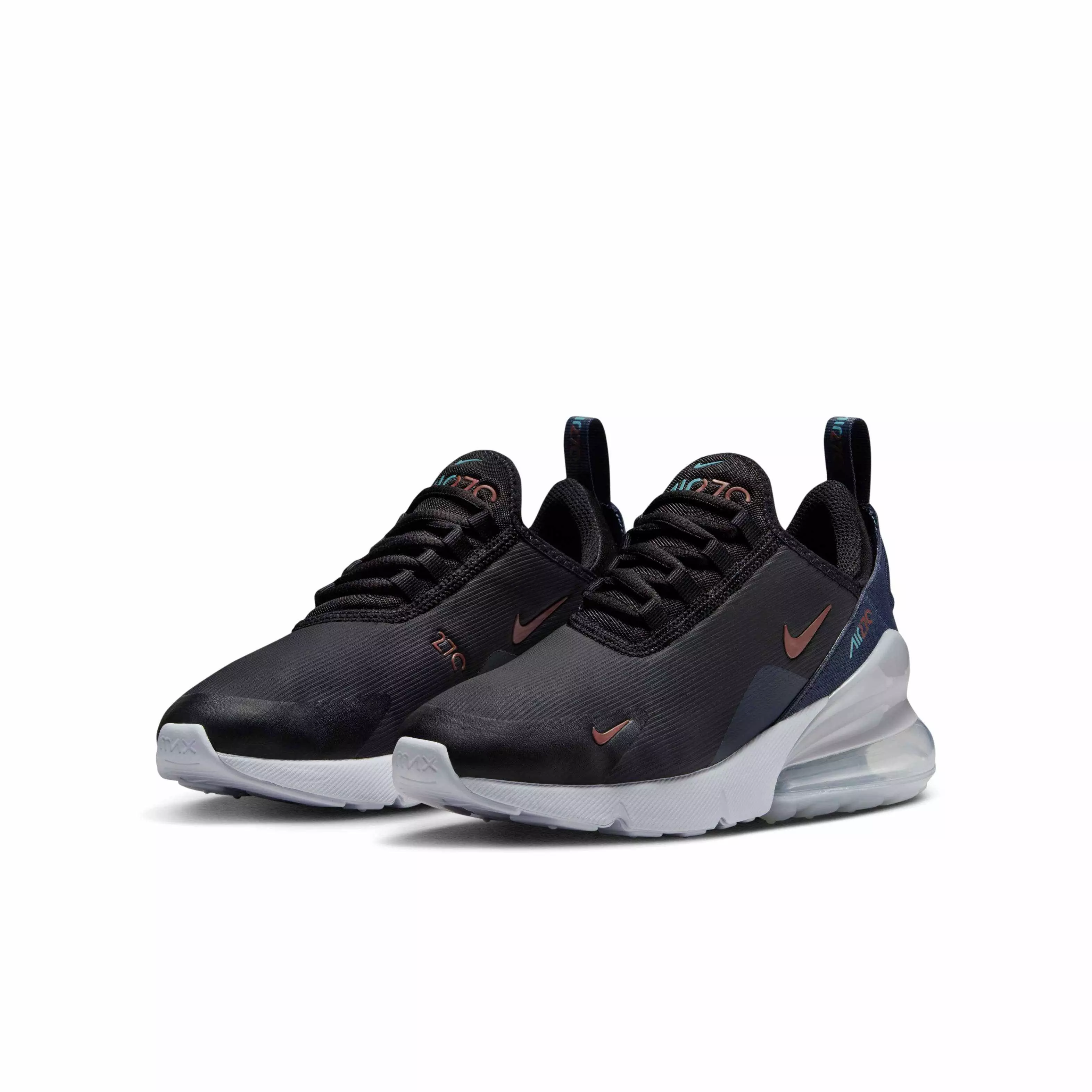Nike Air Max 270 "Black/Thunder Blue/Wolf Grey/Dark Pony" Grade School Boys' Shoe - BLACK/BLUE/GREY/DK PONY
