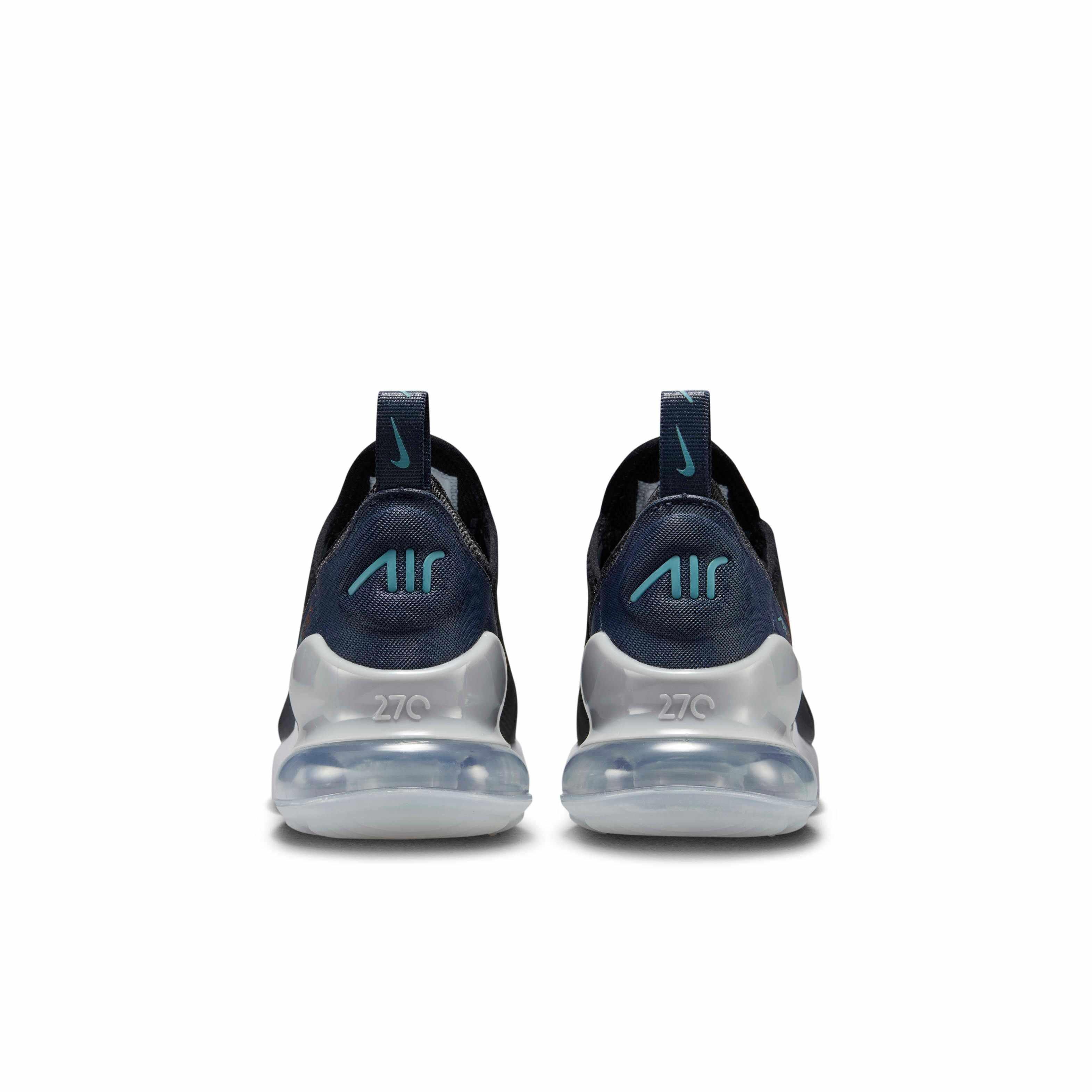 Nike Air Max 270 Grade School Boys' "Black/Thunder Blue/Wolf Grey/Dark Pony" Shoe