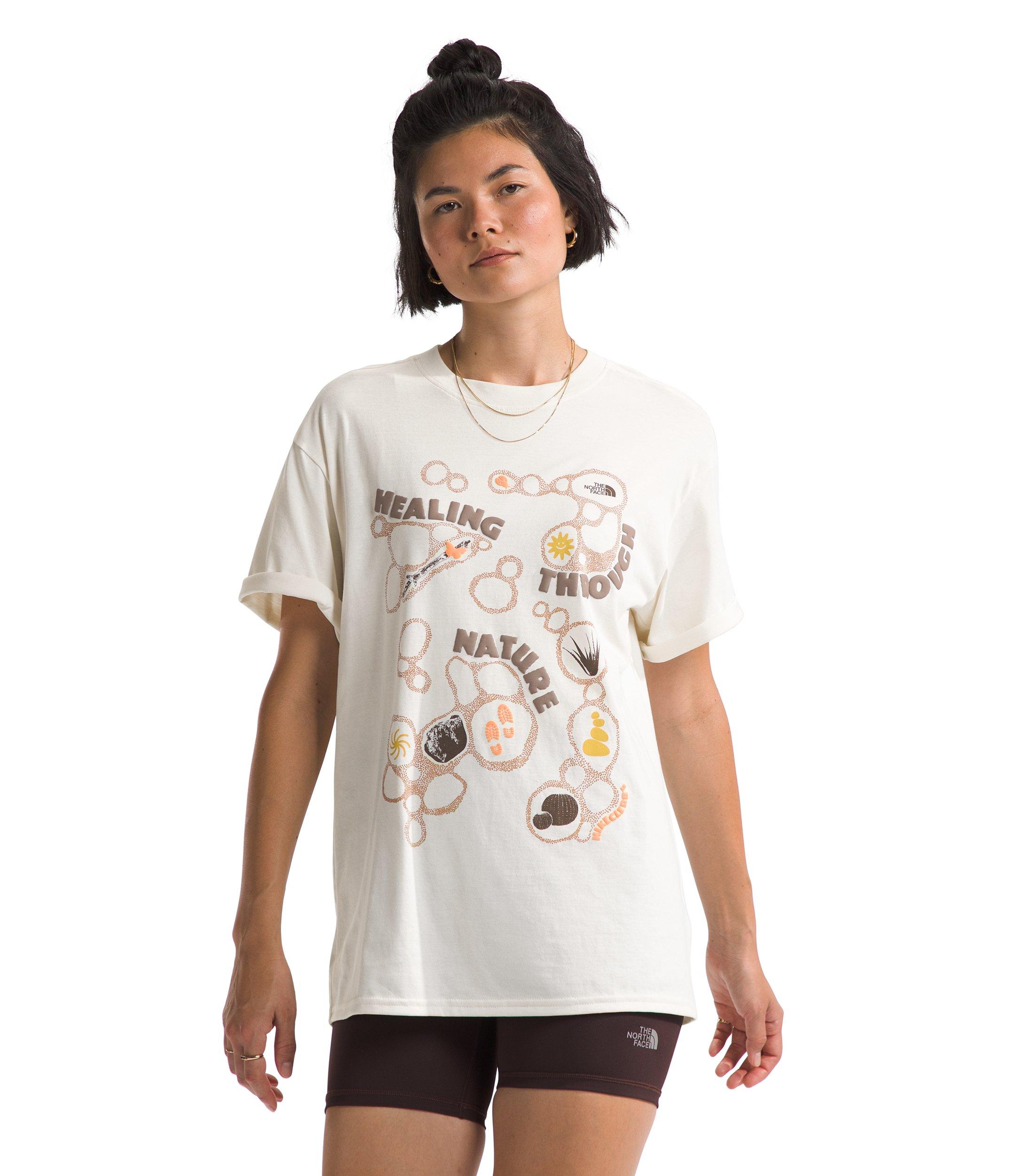 The North Face Women's Short Sleeve Evolution Oversized Tee - WHITE Thumbnail View 1