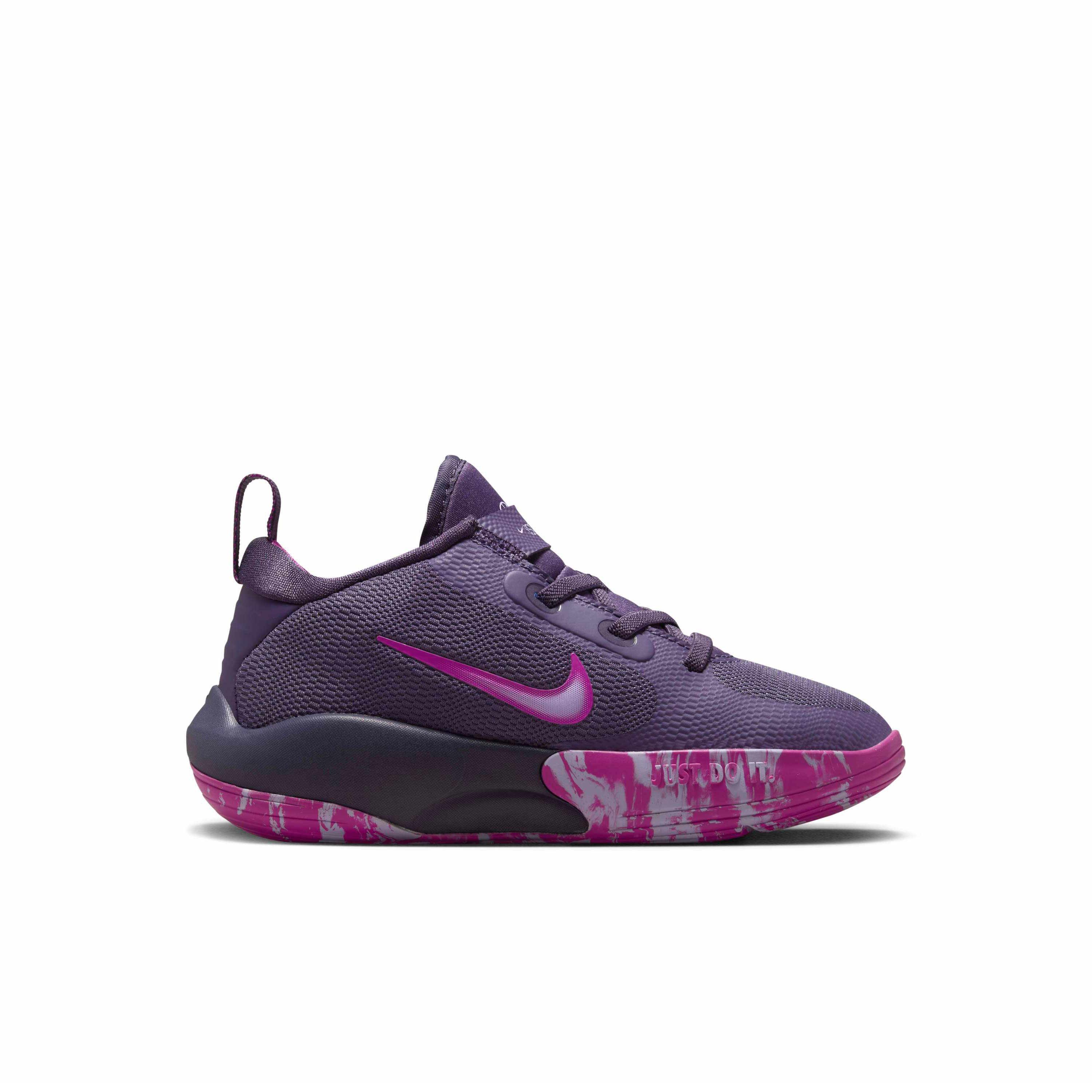 Nike IsoFly "Dark Raisin/Hot Fuchsia/Hydrangeas" Preschool Girls' Basketball Shoe - DK RAISIN/FUCHSIA/HYDRANGEAS Thumbnail View 1