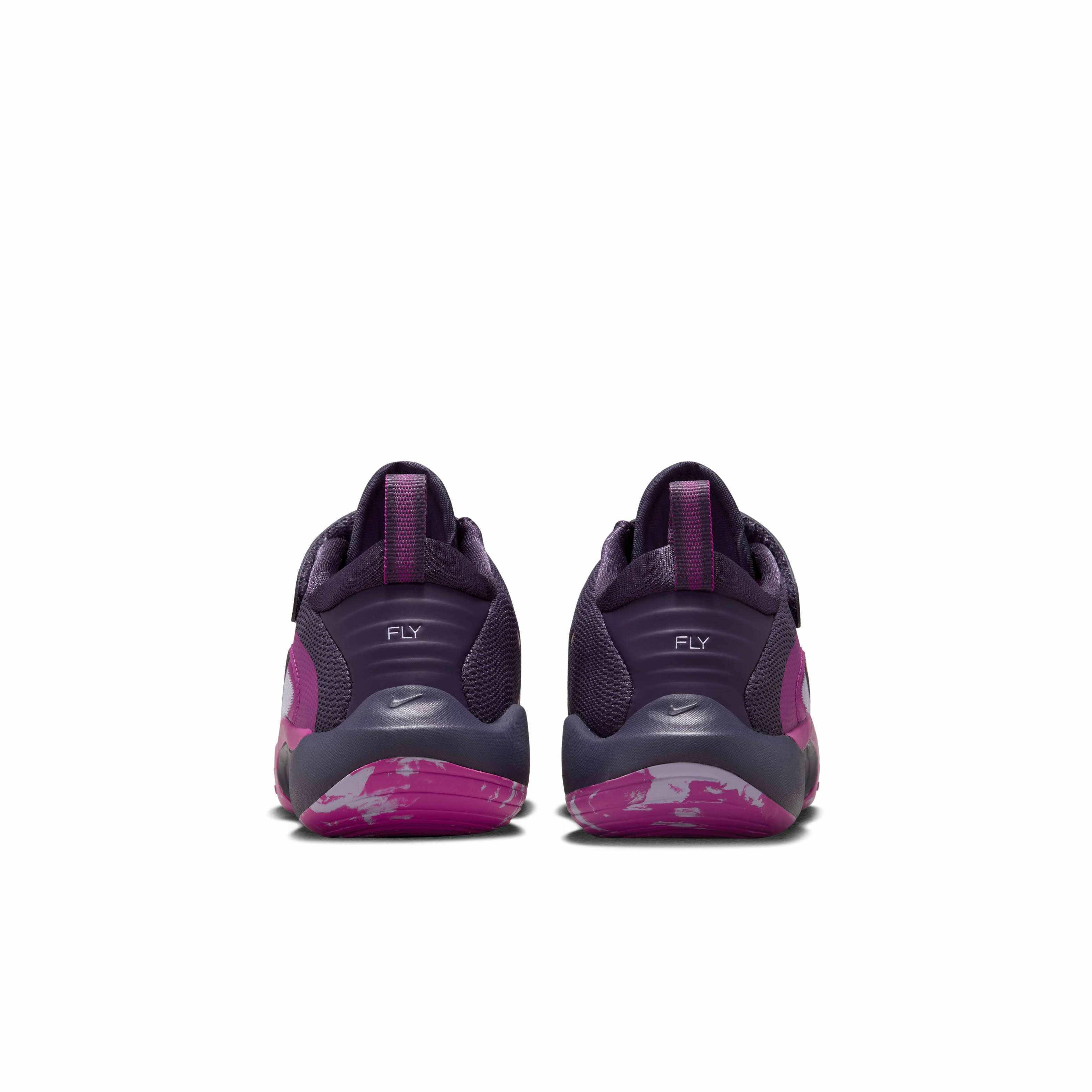 Nike IsoFly "Dark Raisin/Hot Fuchsia/Hydrangeas" Preschool Girls' Basketball Shoe - DK RAISIN/FUCHSIA/HYDRANGEAS Thumbnail View 5