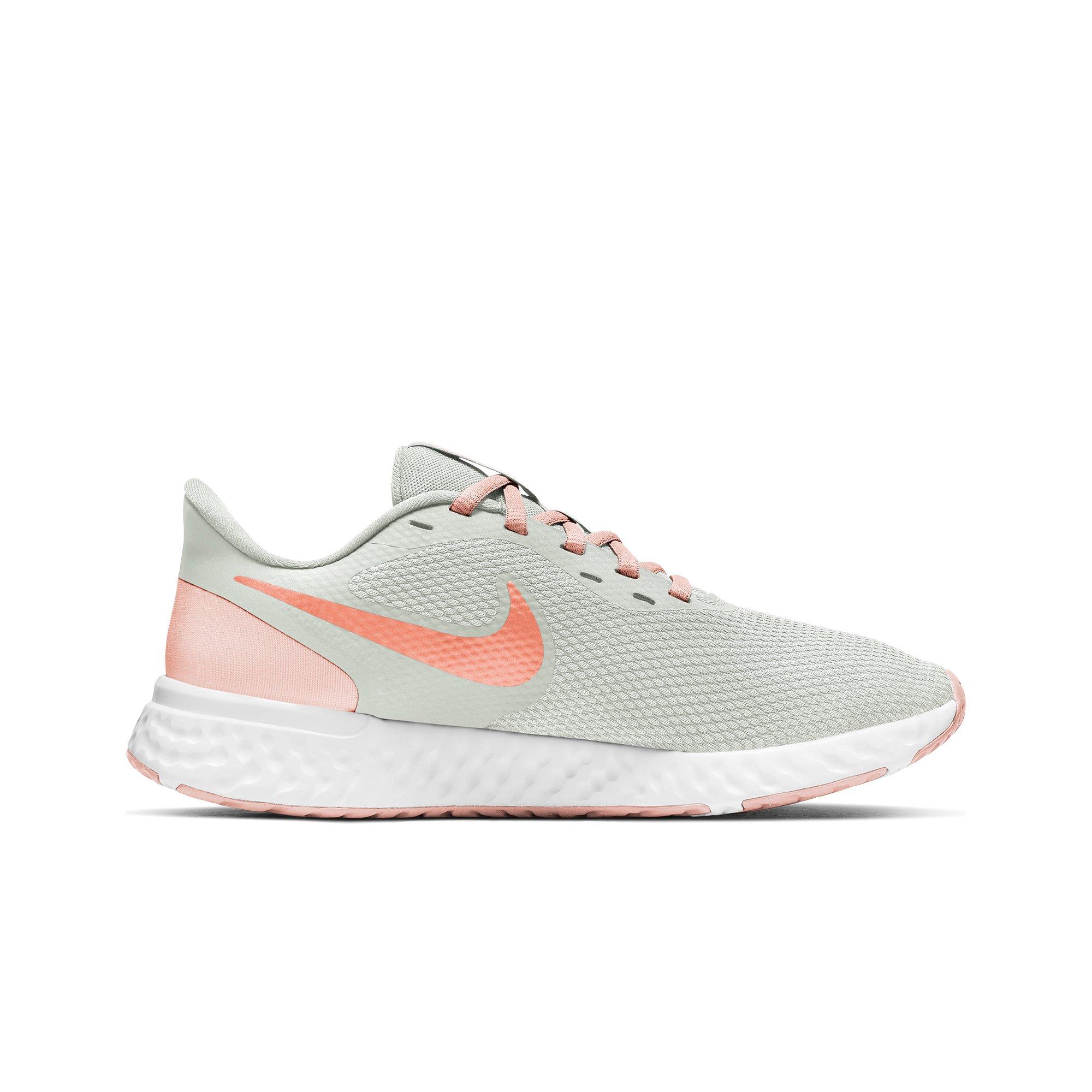Nike Revolution 5 "Gray/Orange" Women's Running Shoe (Wide) - WHITE Thumbnail View 1
