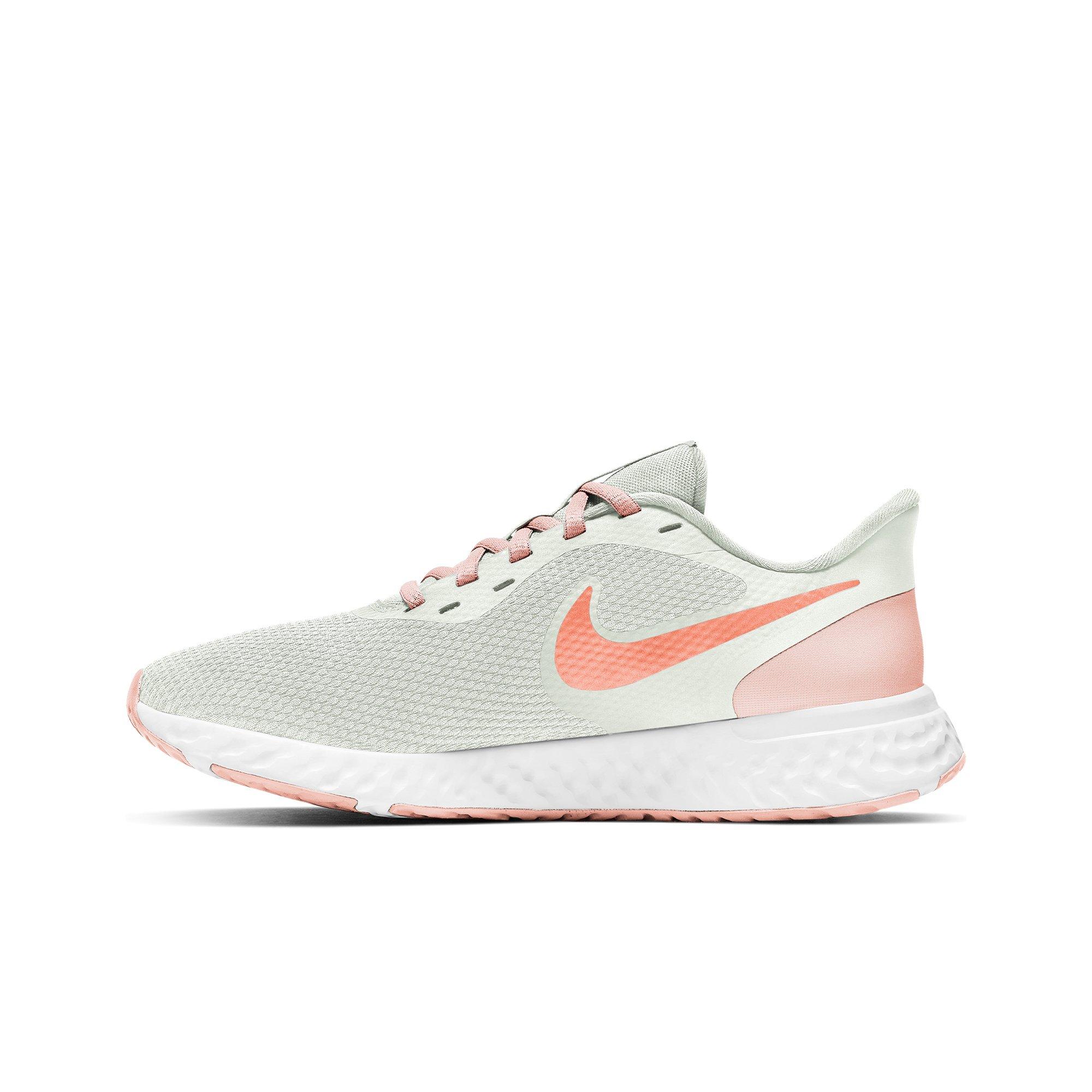 Nike Revolution 5 "Gray/Orange" Women's Running Shoe (Wide) - WHITE Thumbnail View 2