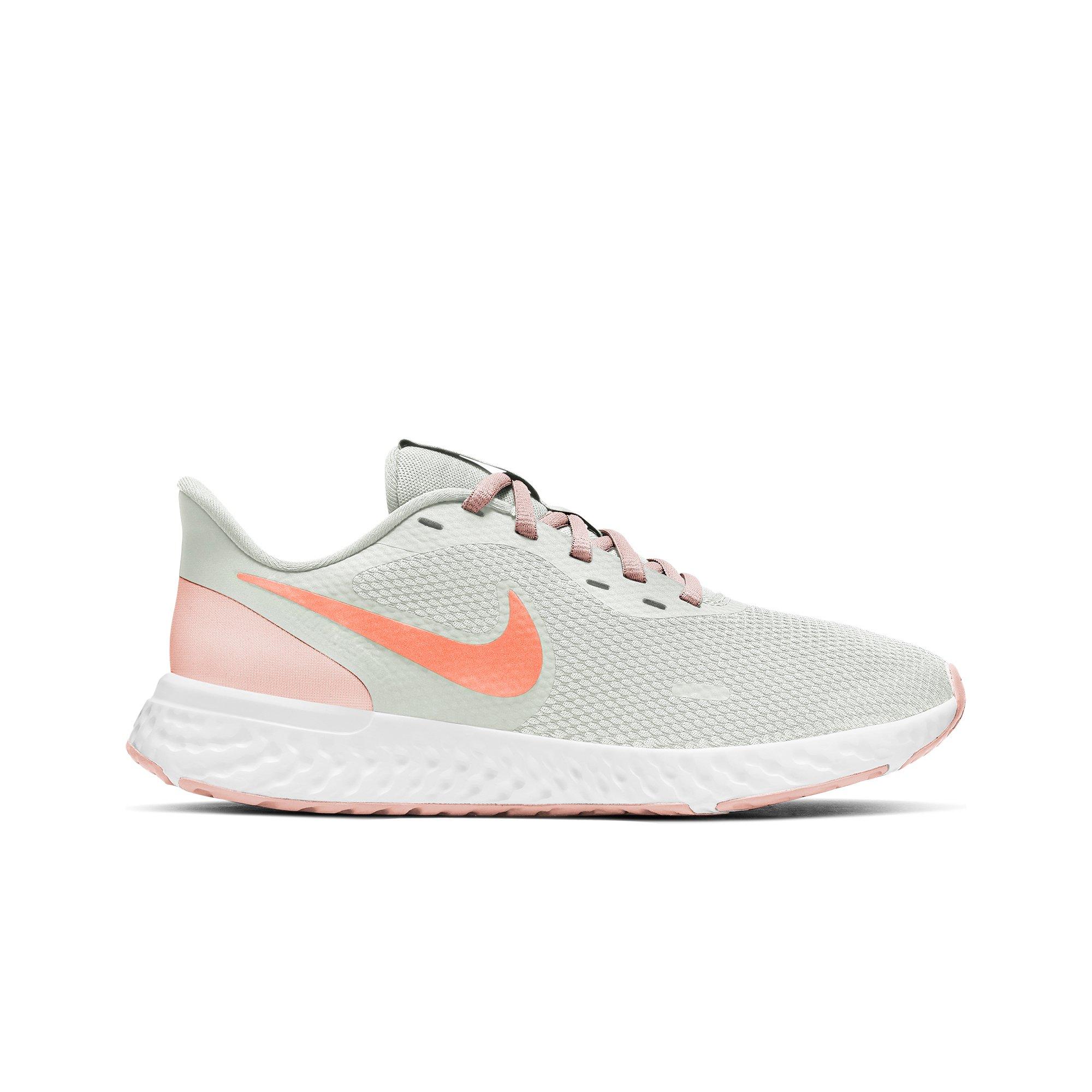 Nike Revolution 5 "Gray/Orange" Women's Running Shoe (Wide) - WHITE Thumbnail View 3