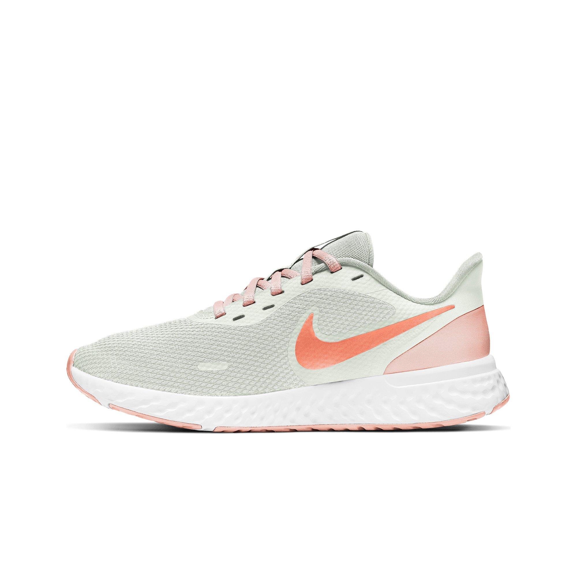 Nike Revolution 5 "Gray/Orange" Women's Running Shoe (Wide) - WHITE Thumbnail View 4