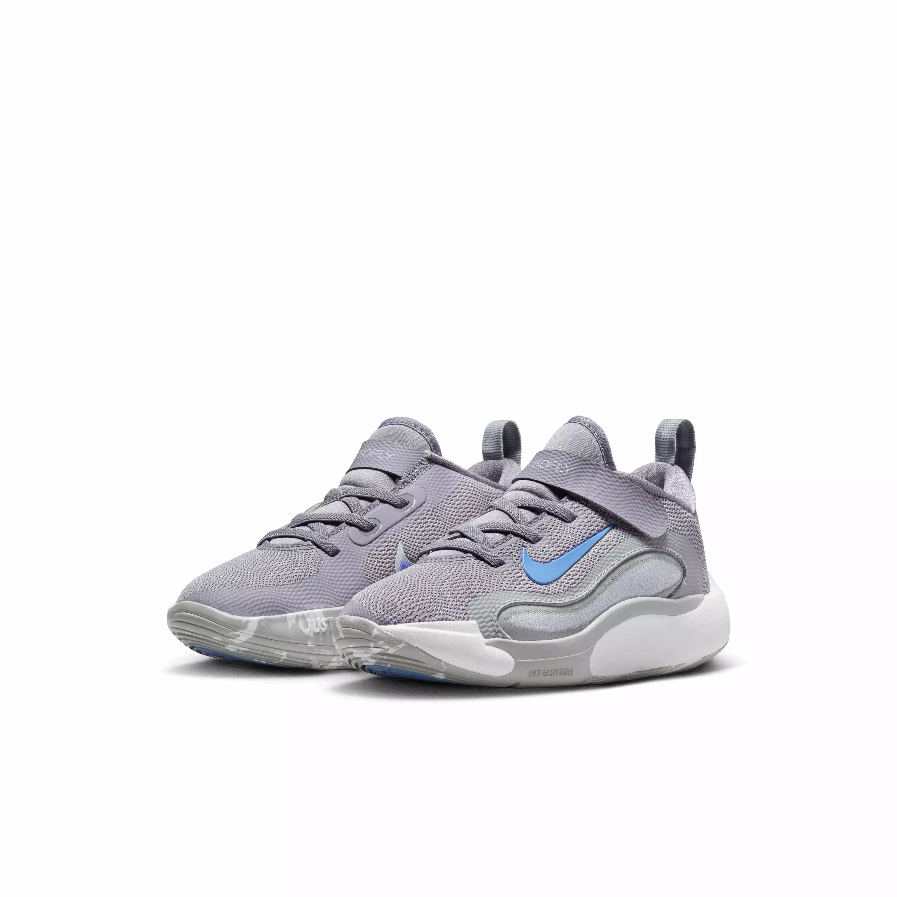 Nike IsoFly "Cement Grey/Light Smoke Grey/Pure Platinum/Royal Pulse" Preschool Boys' Basketball Shoe - GREY/LT GREY/PLATINUM/ROYAL