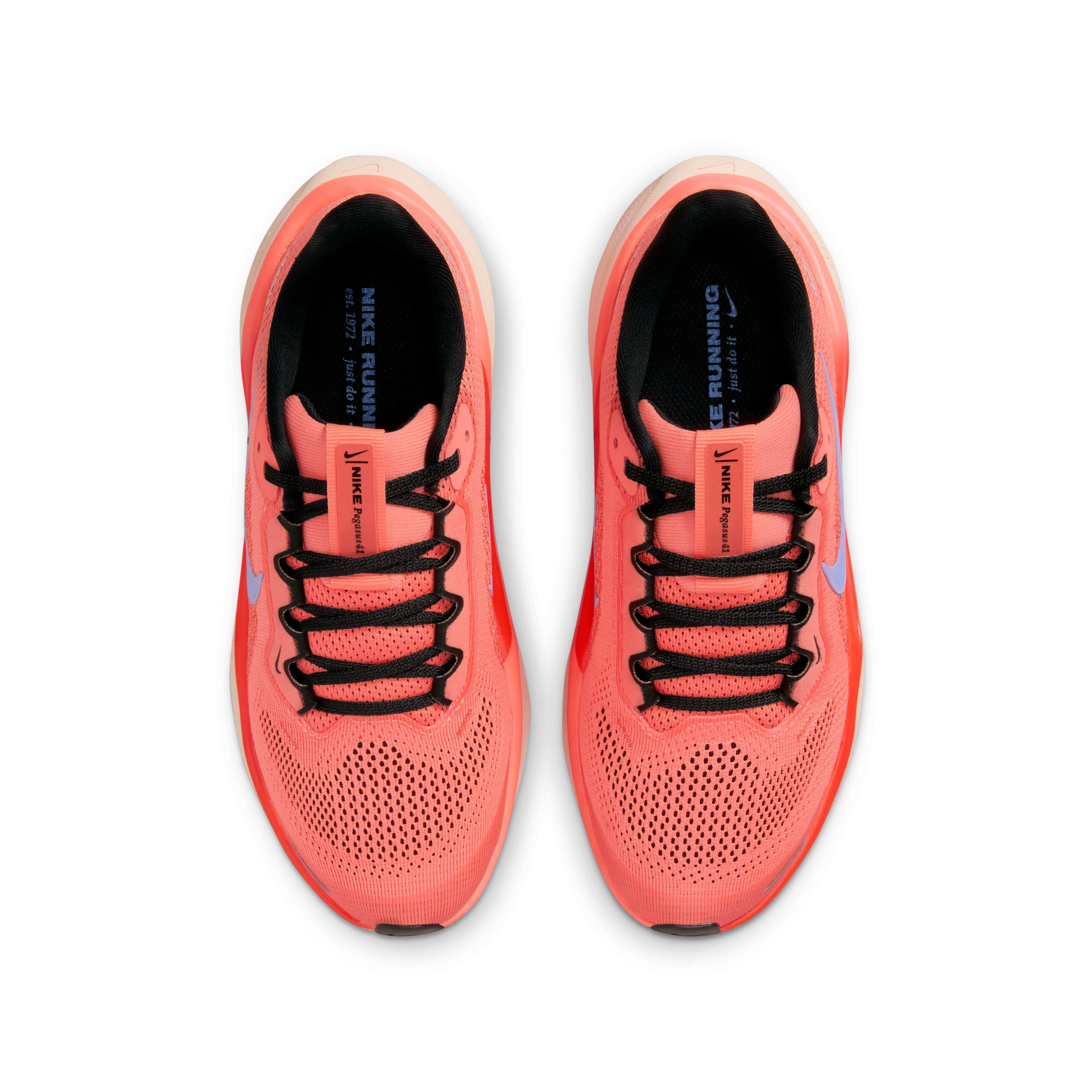 Nike Pegasus 41 Grade School Girls' "Light Wild Mango/Cosmic Clay/Black/Royal Pulse" Running Shoe