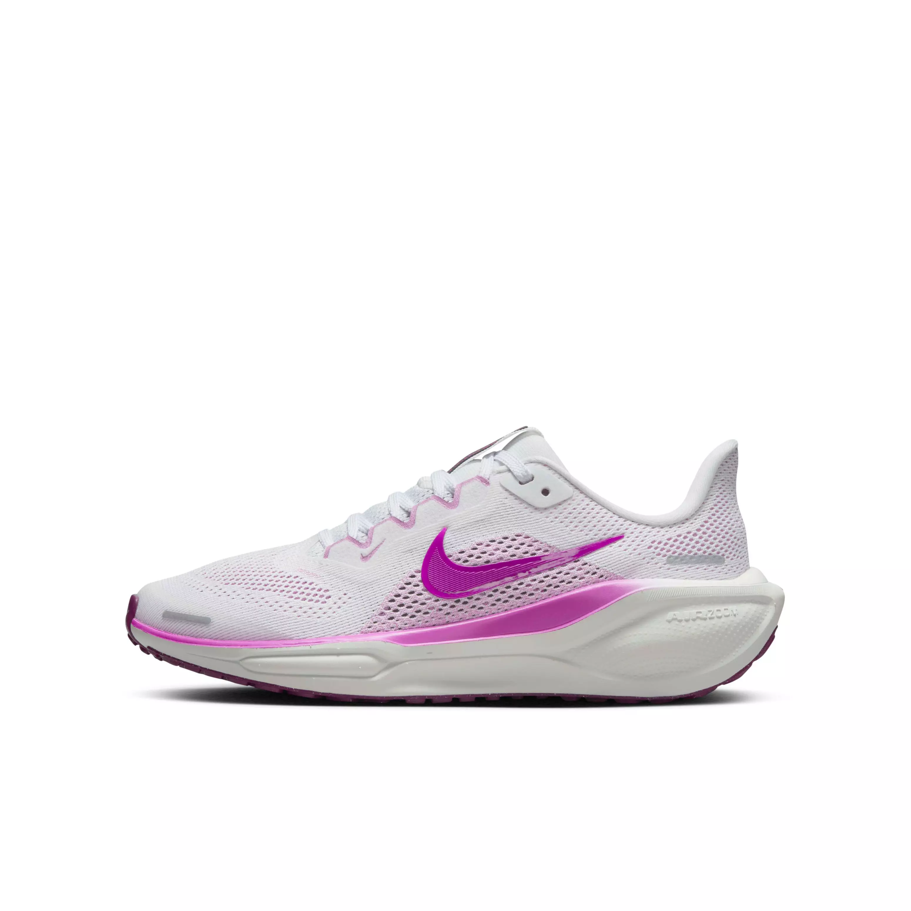 Nike Pegasus 41 "White/Black/Beyond Pink/Hyper Violet" Grade School Girls' Running Shoe - WHITE/BLACK/PINK/VIOLET