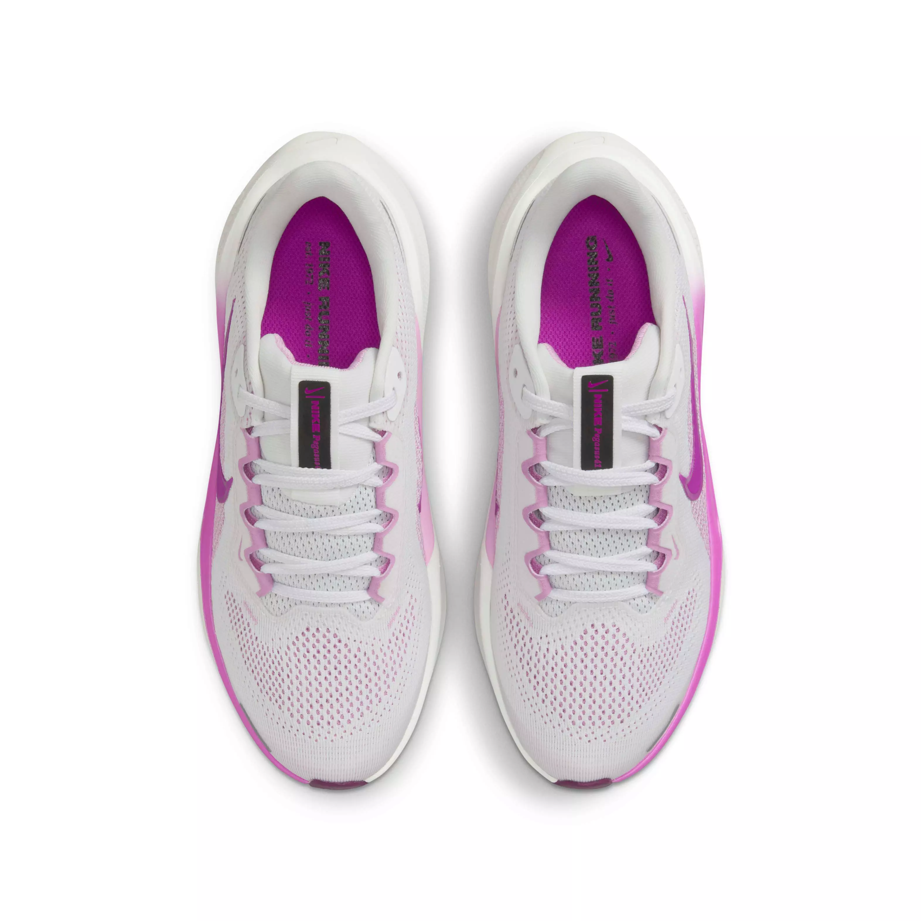 Nike Pegasus 41 "White/Black/Beyond Pink/Hyper Violet" Grade School Girls' Running Shoe - WHITE/BLACK/PINK/VIOLET