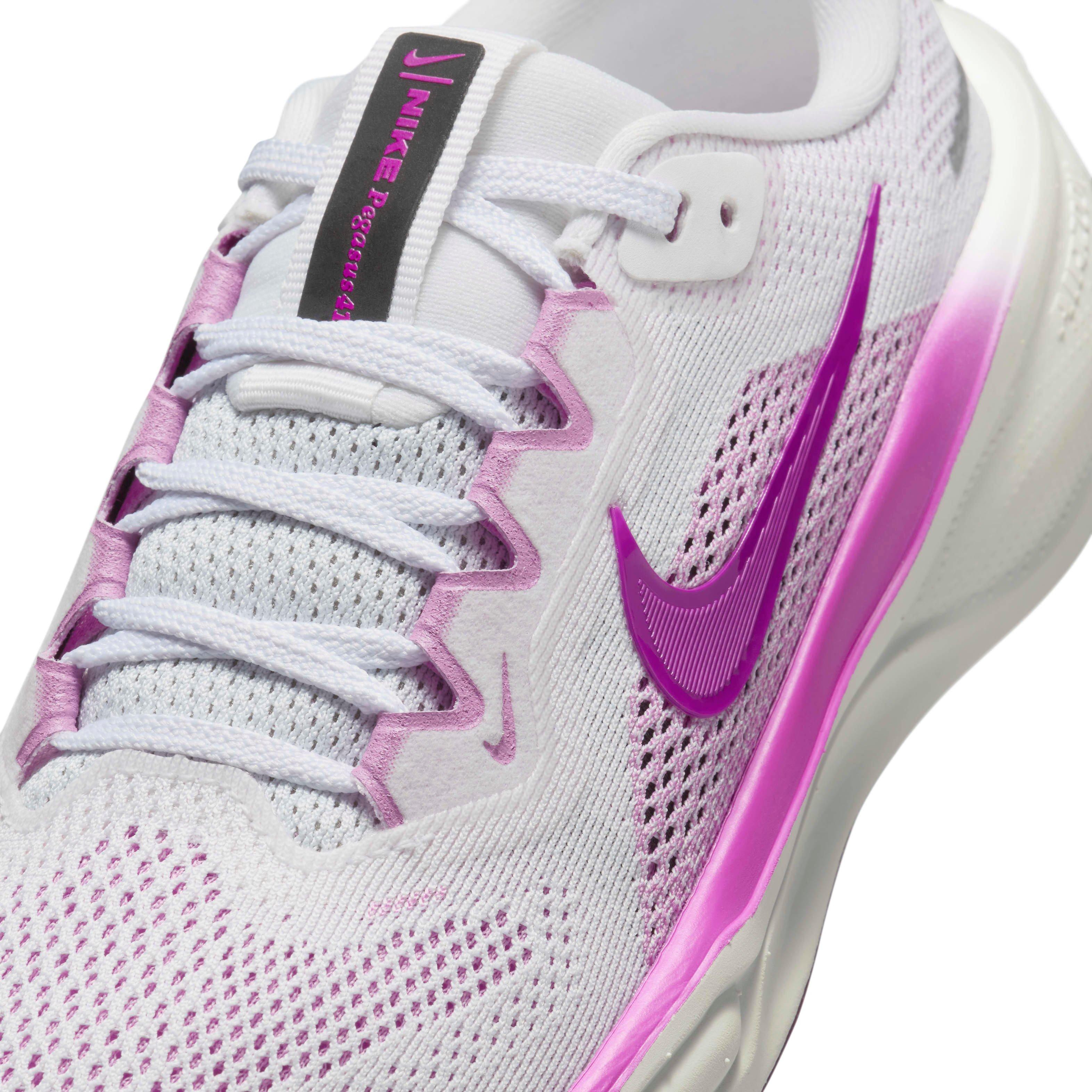 Nike Pegasus 41 Grade School Girls' "White/Black/Beyond Pink/Hyper Violet" Running Shoe
