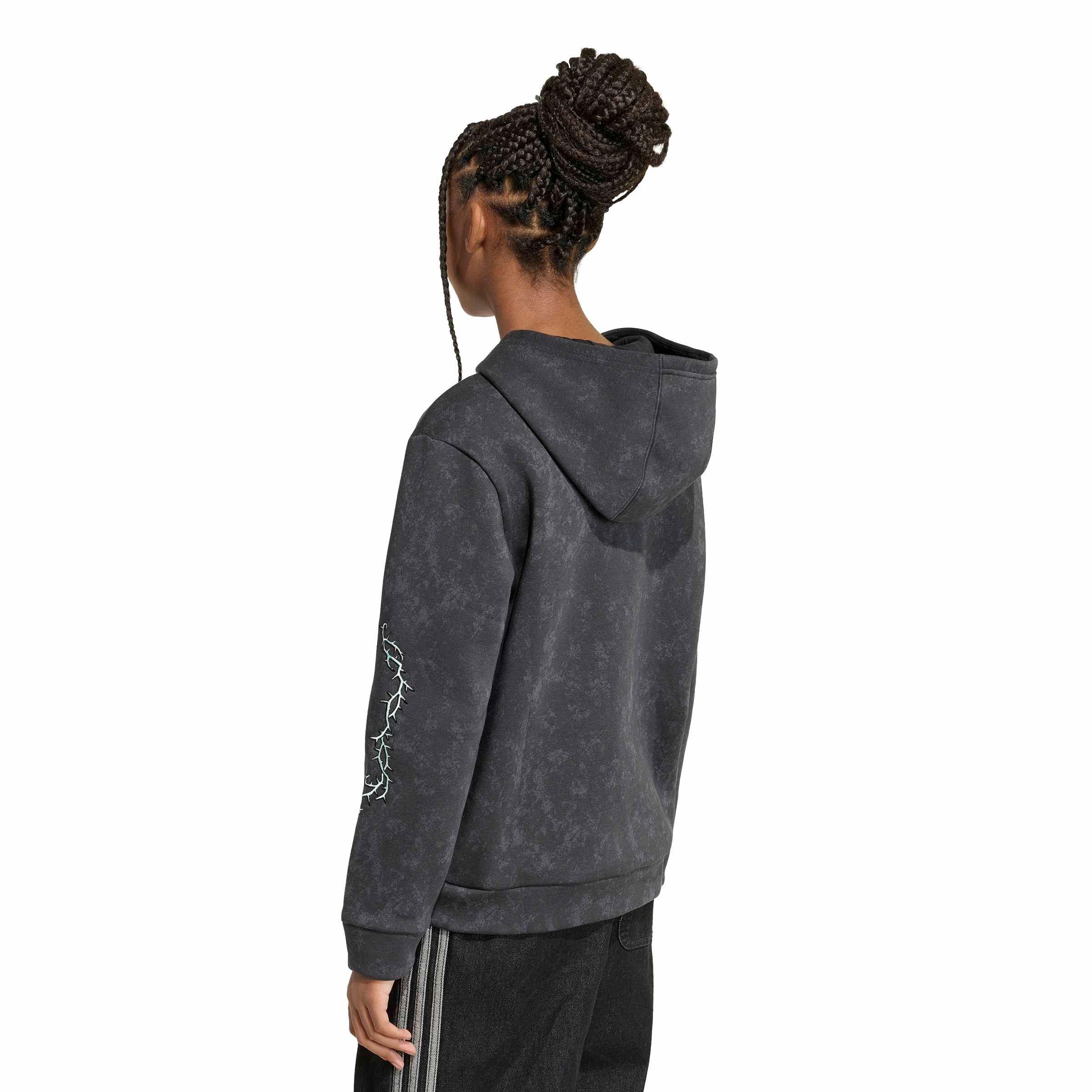 adidas Originals Big Girls' Disney Villains Loose Washed GFX Crew Sweatshirt - Black - BLACK