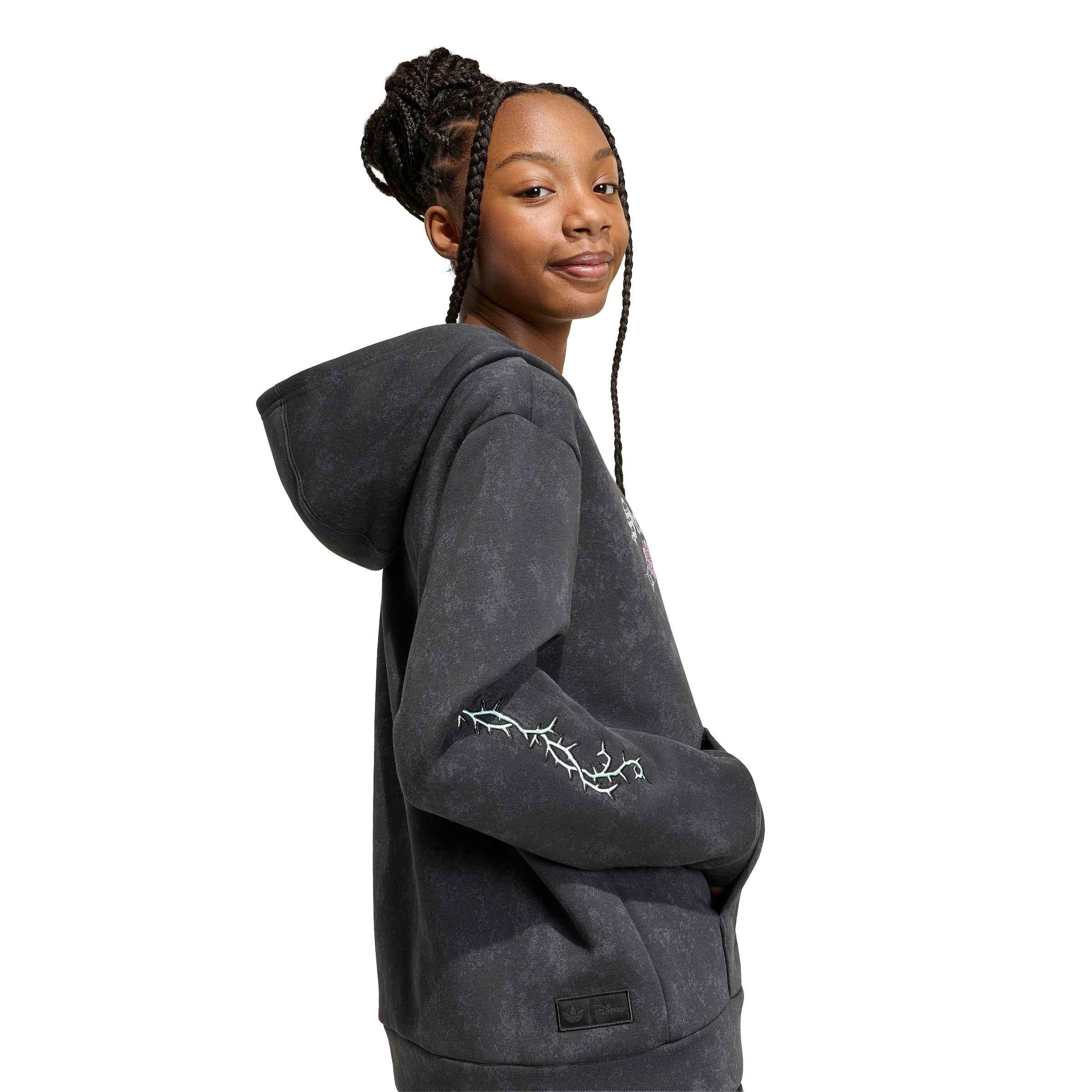 adidas Originals Big Girls' Disney Villains Loose Washed GFX Crew Sweatshirt - Black - BLACK