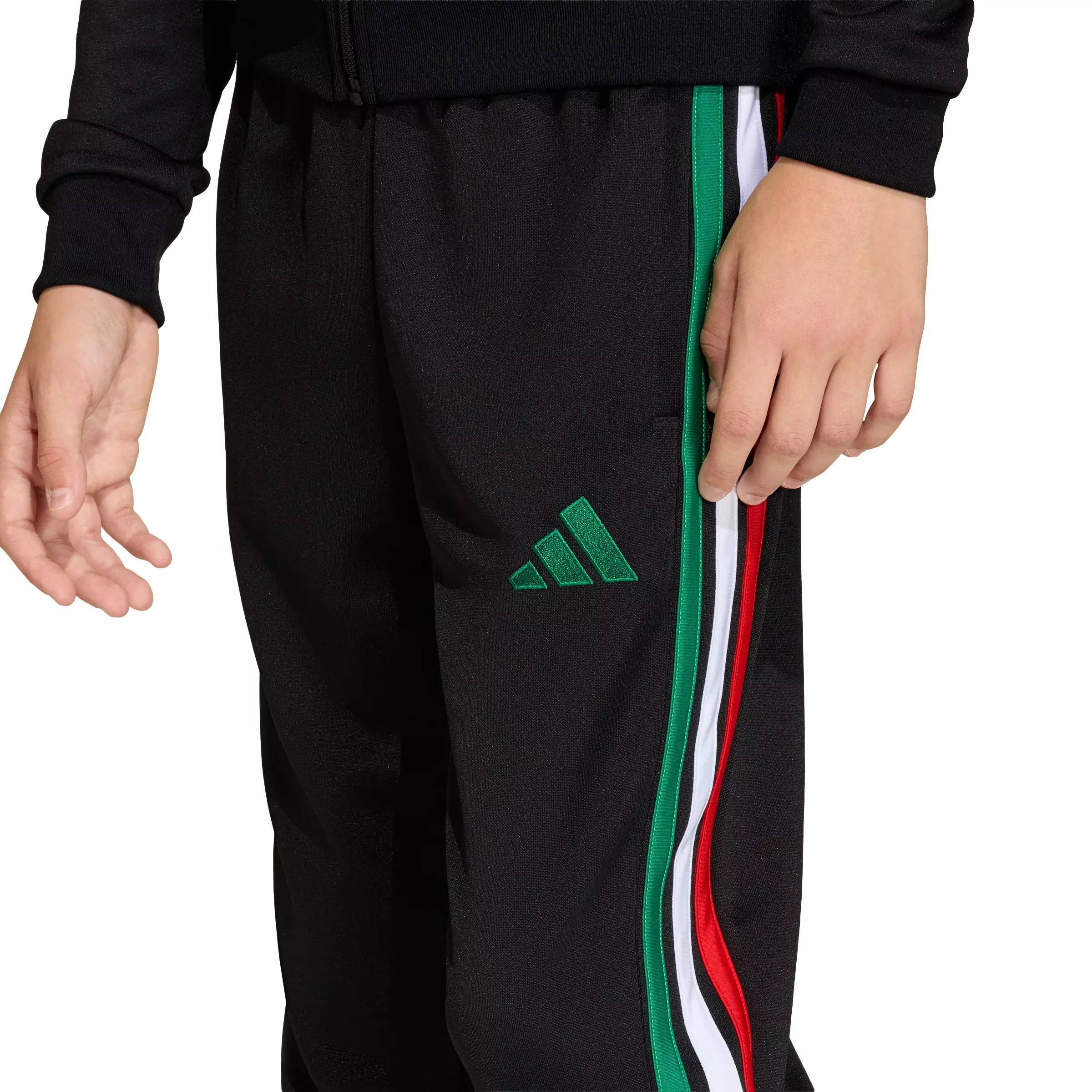 adidas Big Boys' Tiro 26 League Soocer Training Pants - Black/Green - BLACK/GREEN