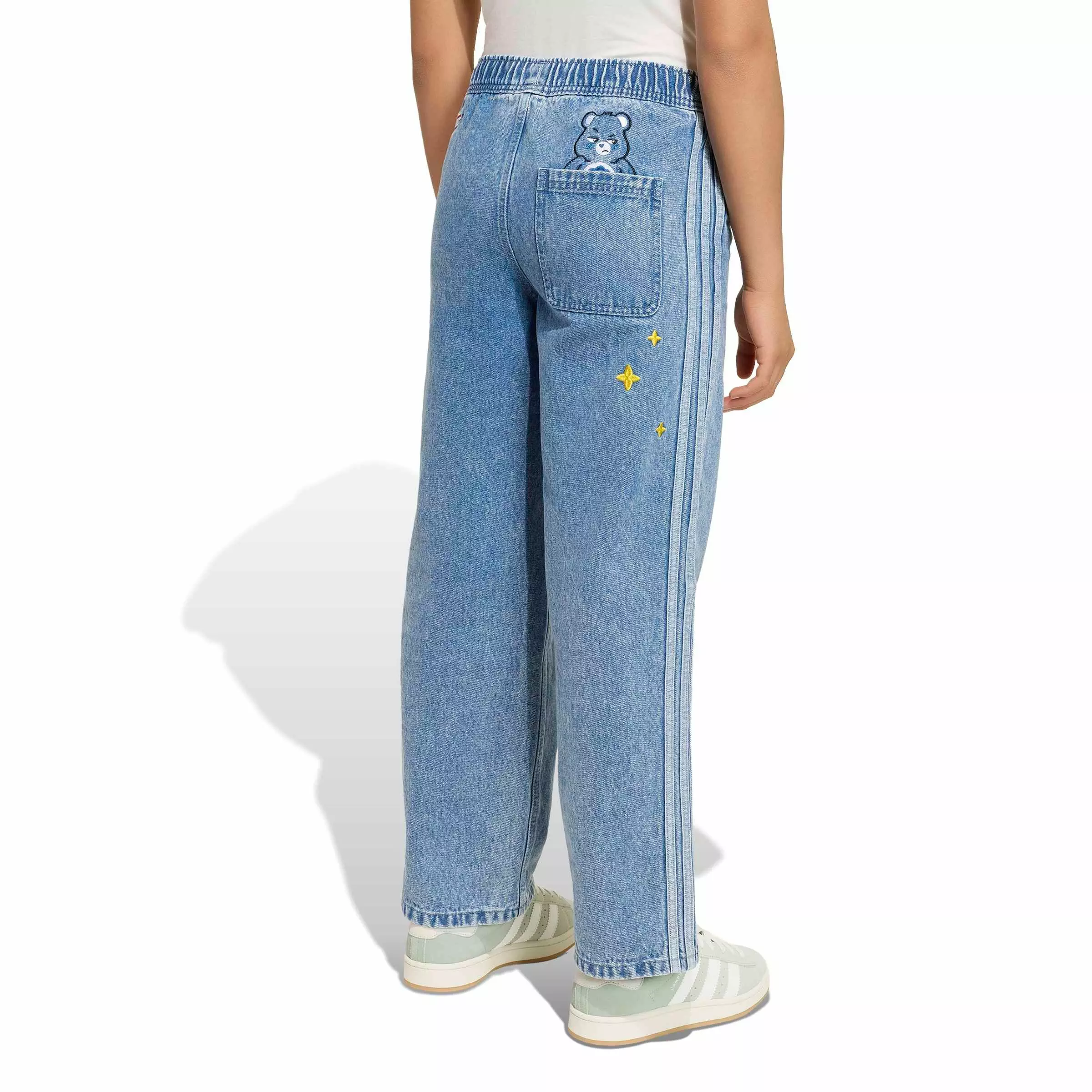 adidas Originals Big Girls' Care Bears Loose Denim Pants - Lt Blue - LT BLUE