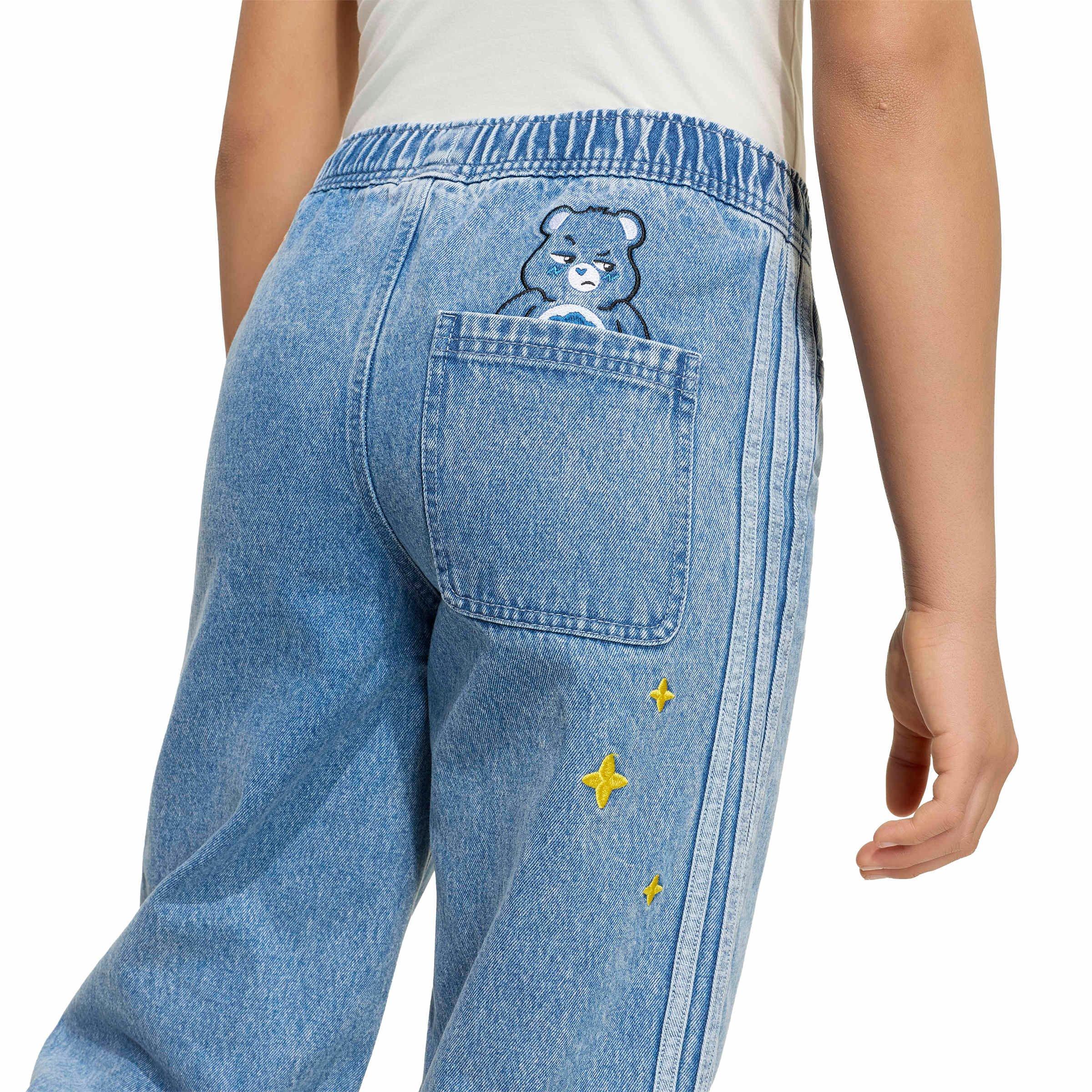 adidas Originals Big Girls' Care Bears Loose Denim Pants - Lt Blue - LT BLUE Thumbnail View 4
