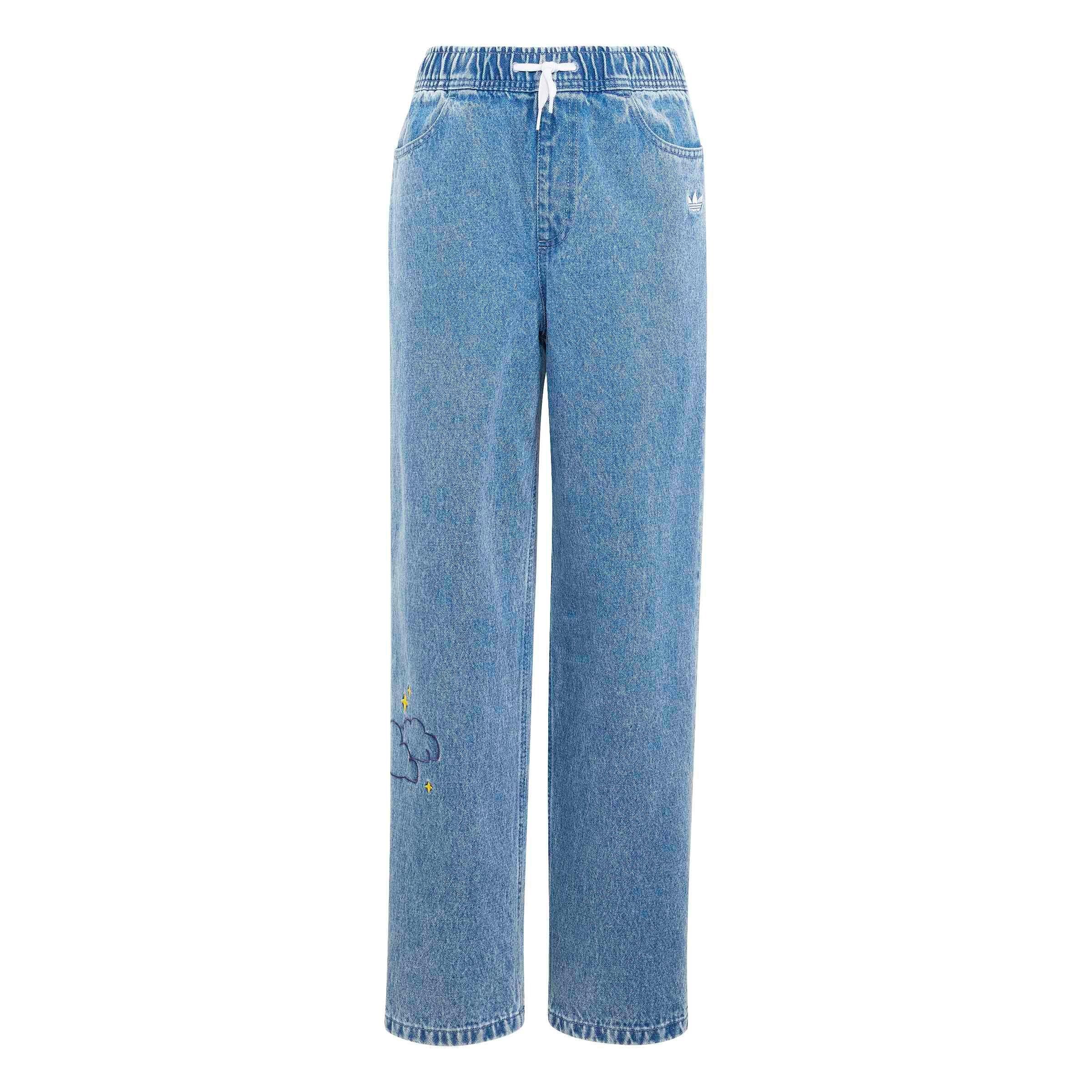 adidas Originals Big Girls' Care Bears Loose Denim Pants - Lt Blue - LT BLUE Thumbnail View 6