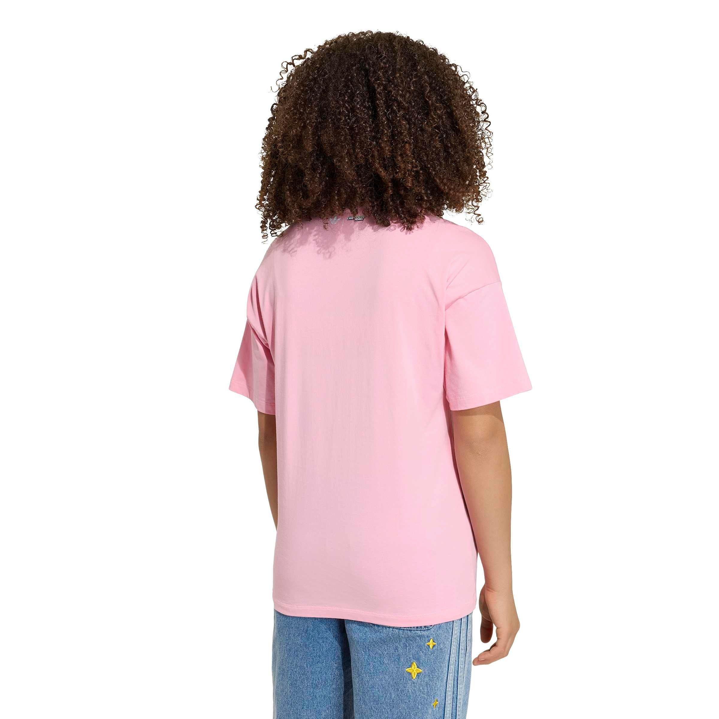 adidas Originals Care Bears Slim 3-Stripes Big Girls' Pink Tee Shirt