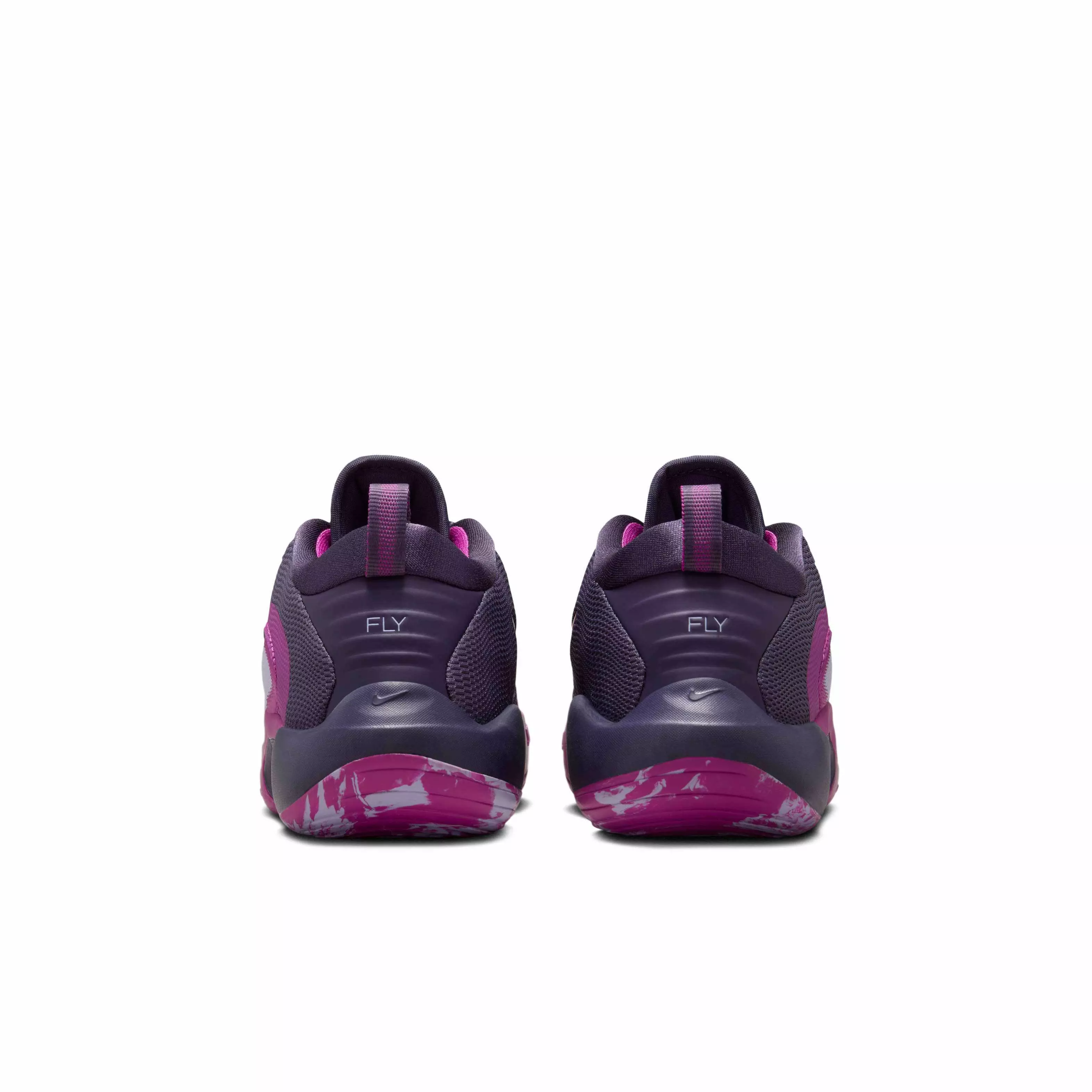 Nike IsoFly "Dark Raisin/Hot Fuchsia/Hydrangeas" Grade School Girls' Basketball Shoe - DK RAISIN/FUCHSIA/HYDRANGEAS