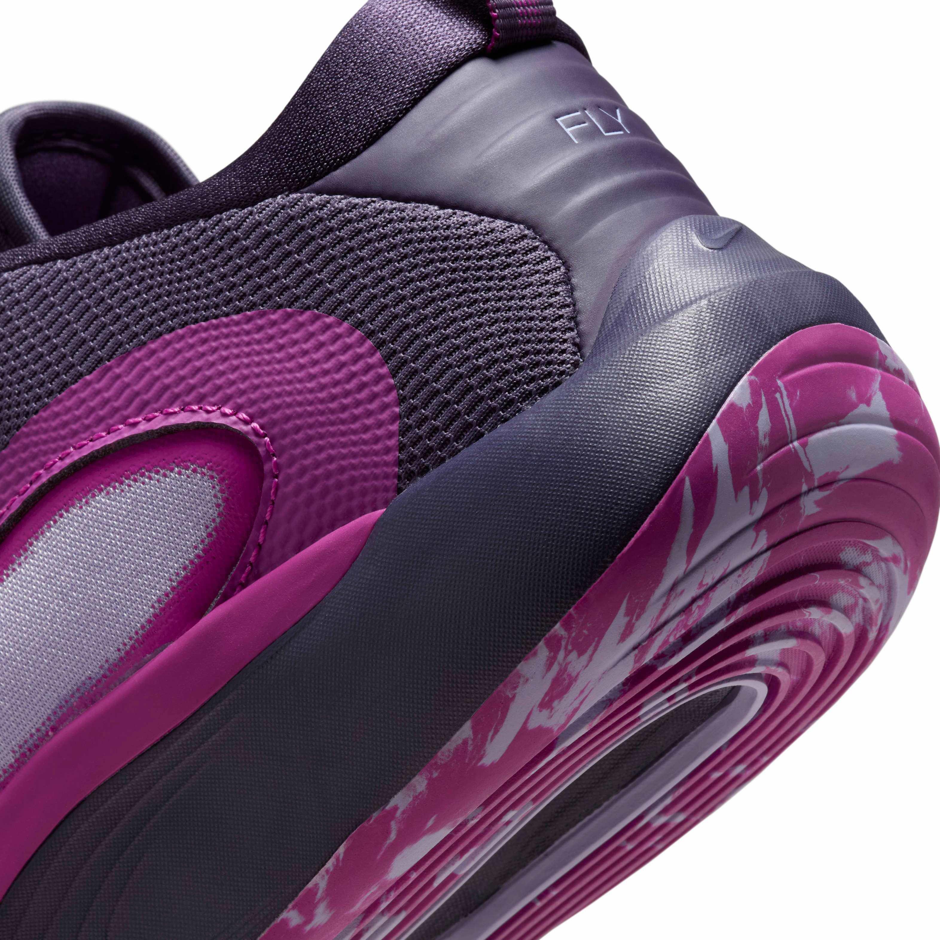 Nike IsoFly Grade School Girls' "Dark Raisin/Hot Fuchsia/Hydrangeas" Basketball Shoe