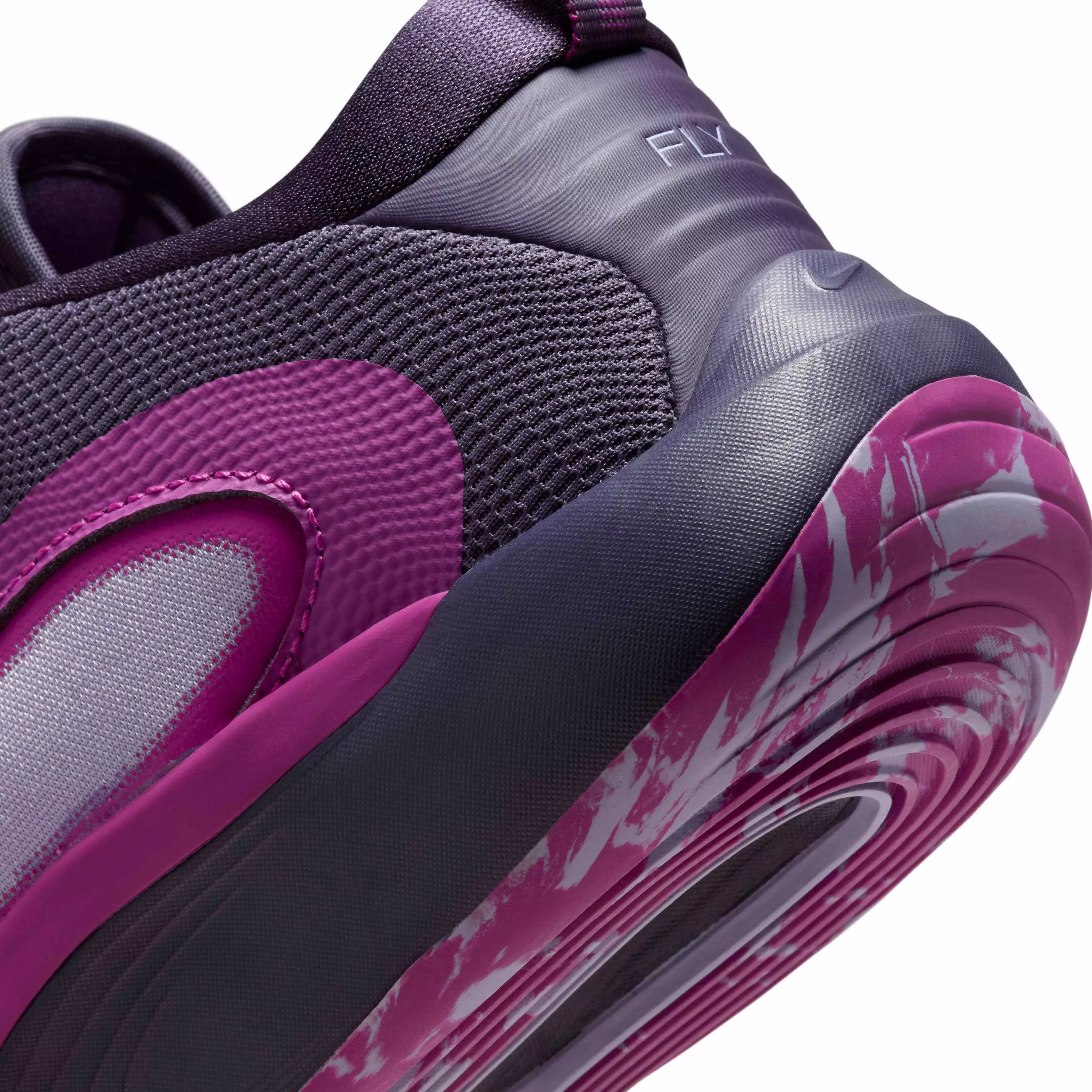 Nike IsoFly "Dark Raisin/Hot Fuchsia/Hydrangeas" Grade School Girls' Basketball Shoe - DK RAISIN/FUCHSIA/HYDRANGEAS