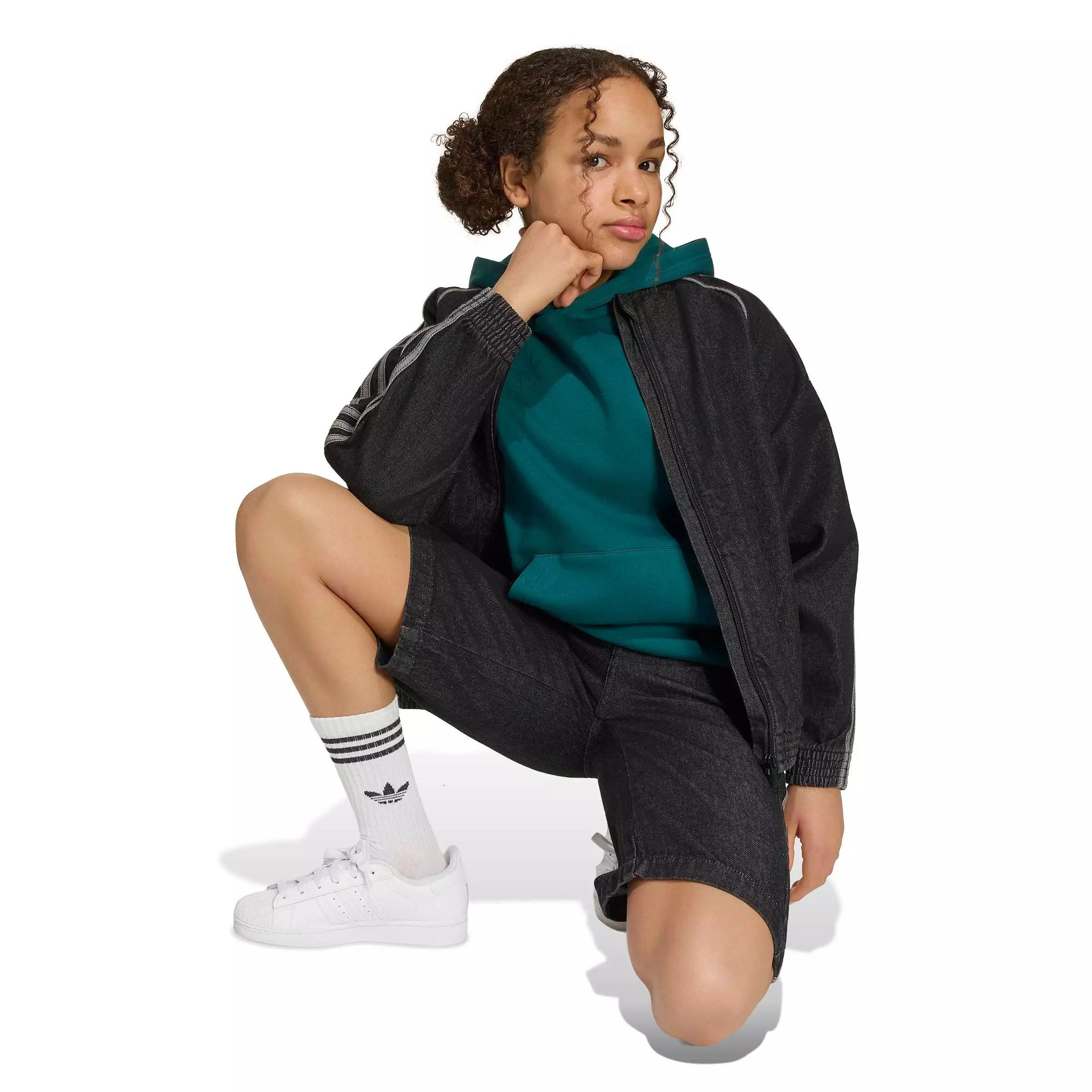 adidas Originals Big Kids' Graphic Loose Hoodie - Green - GREEN