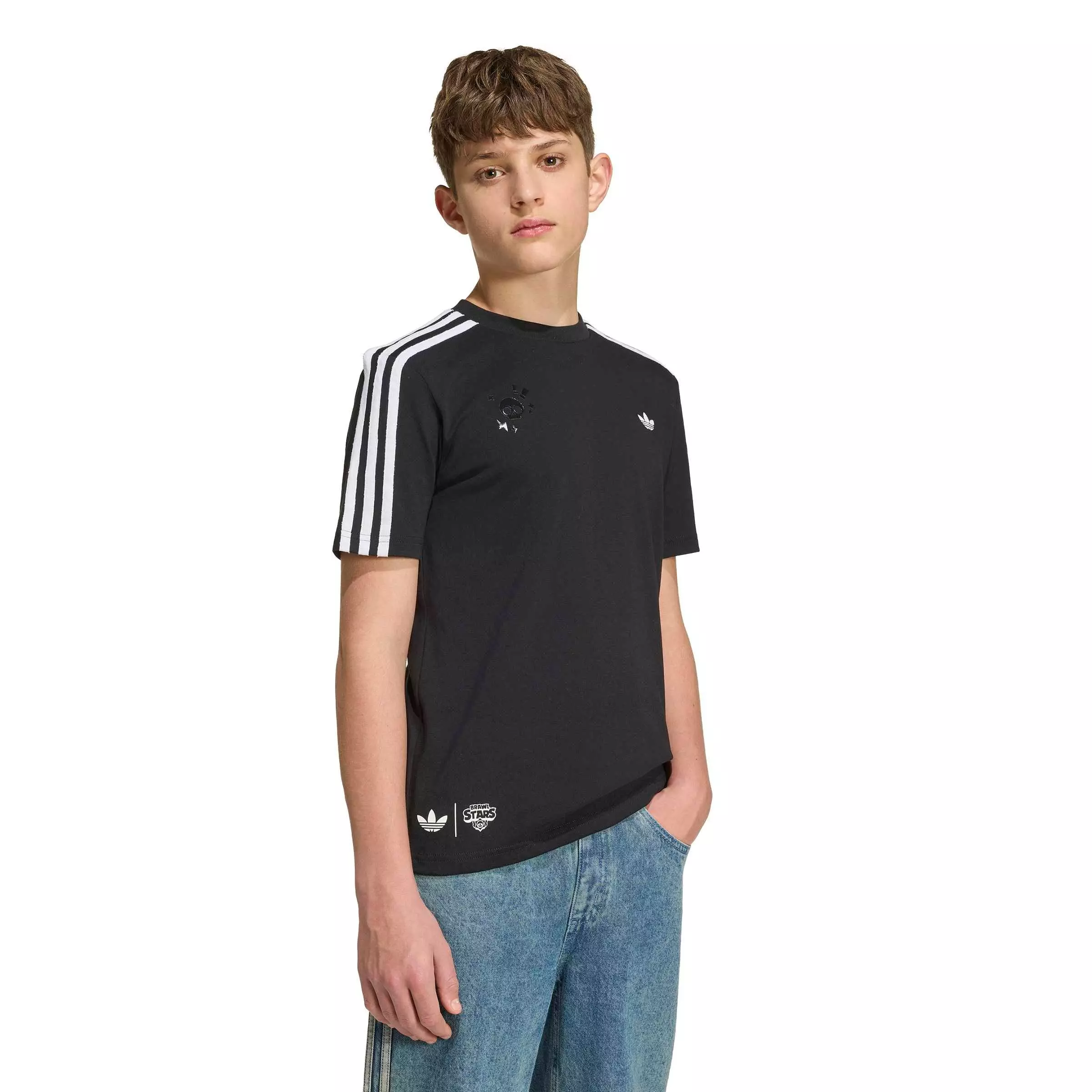 adidas Originals Big Boys' Graphic Loose Tee Shirt - Black - BLACK
