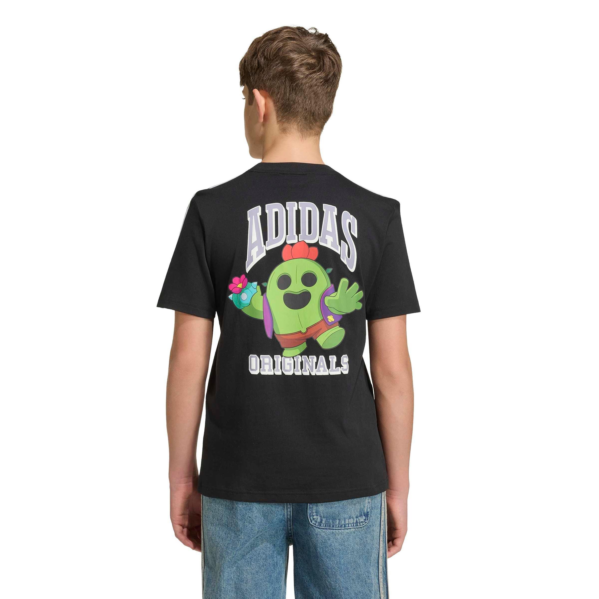 adidas Originals Big Boys' Graphic Loose Tee Shirt - Black - BLACK