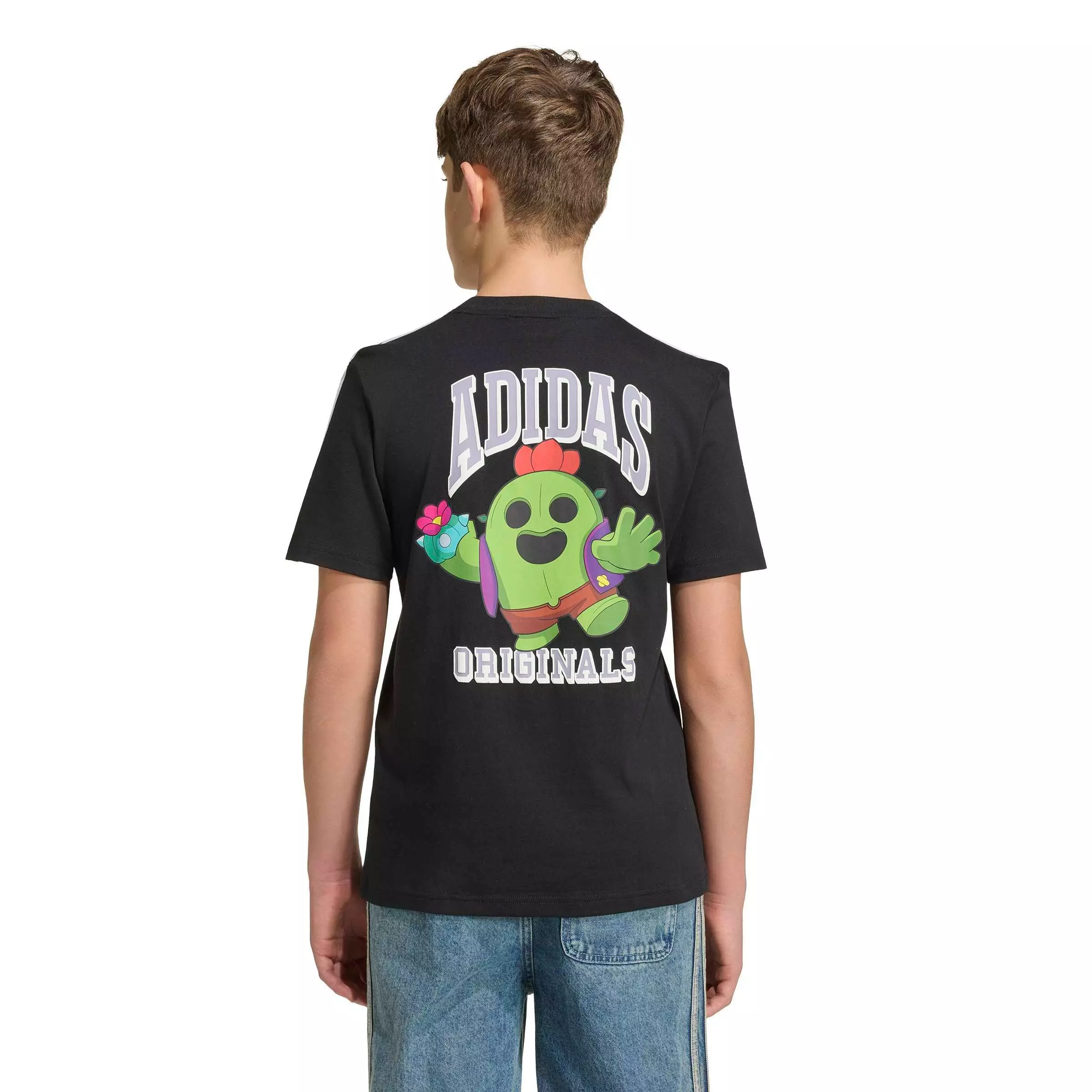 adidas Originals Big Boys' Graphic Loose Tee Shirt - Black - BLACK