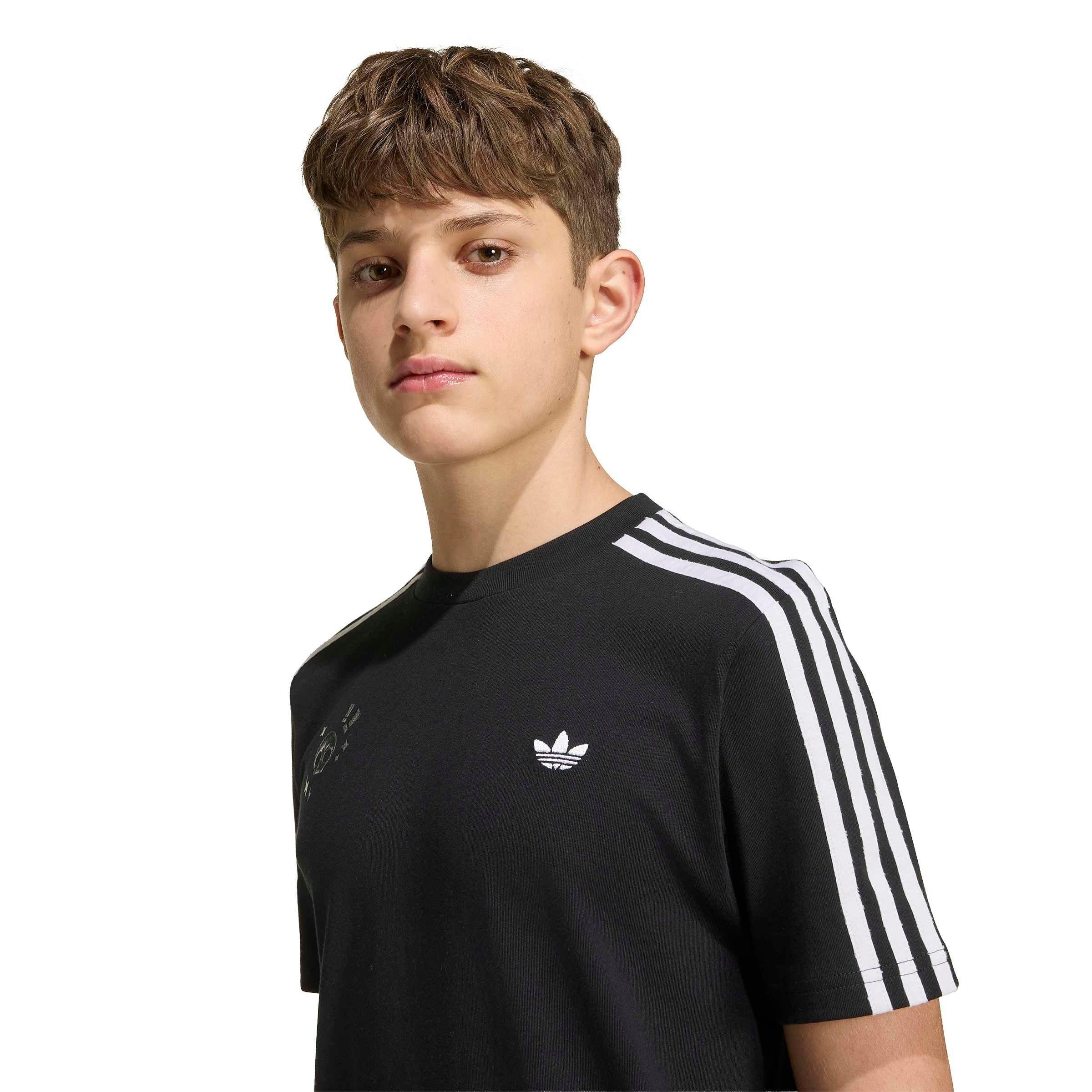 adidas Originals Big Boys' Graphic Loose Tee Shirt - Black - BLACK