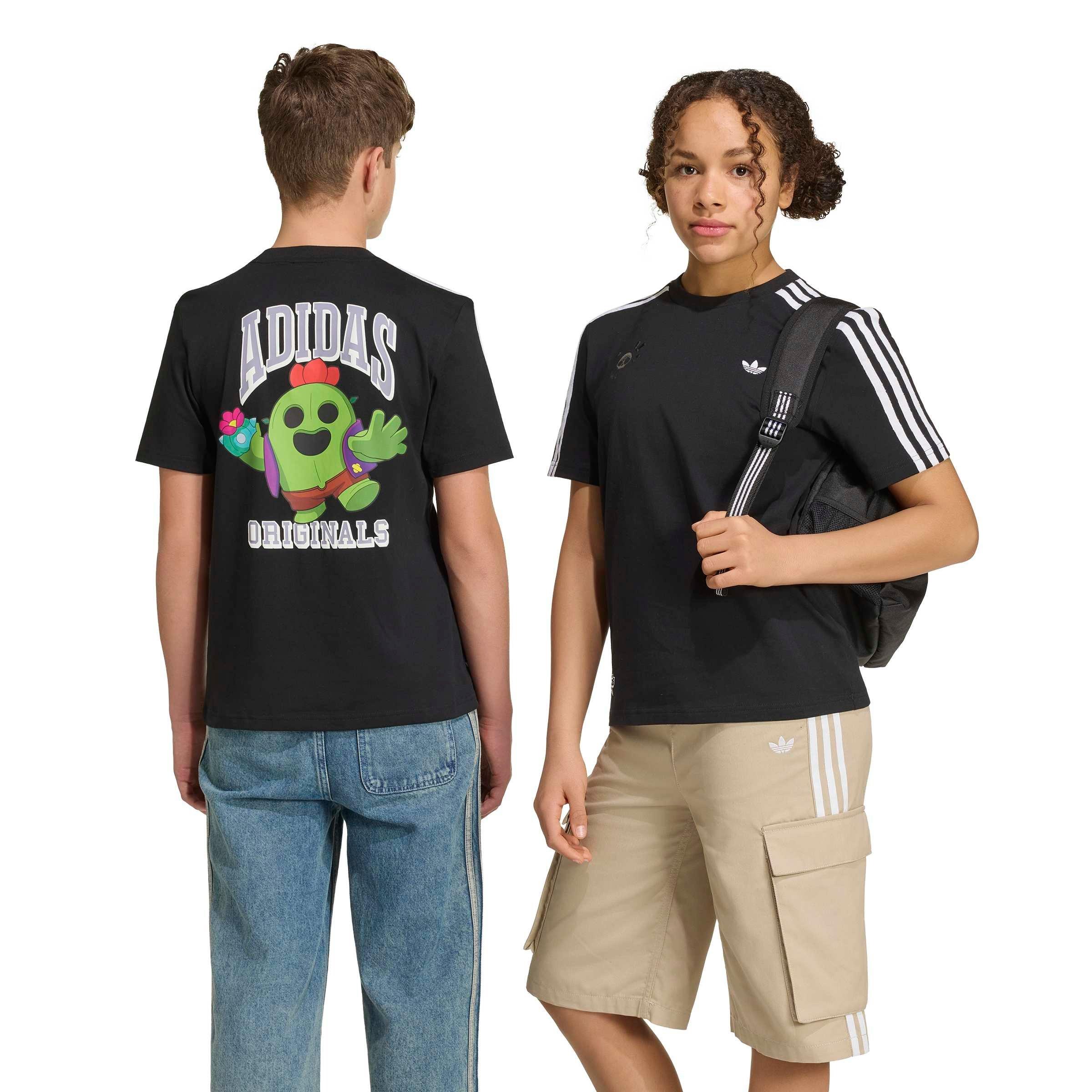 adidas Originals Big Boys' Graphic Loose Tee Shirt - Black - BLACK