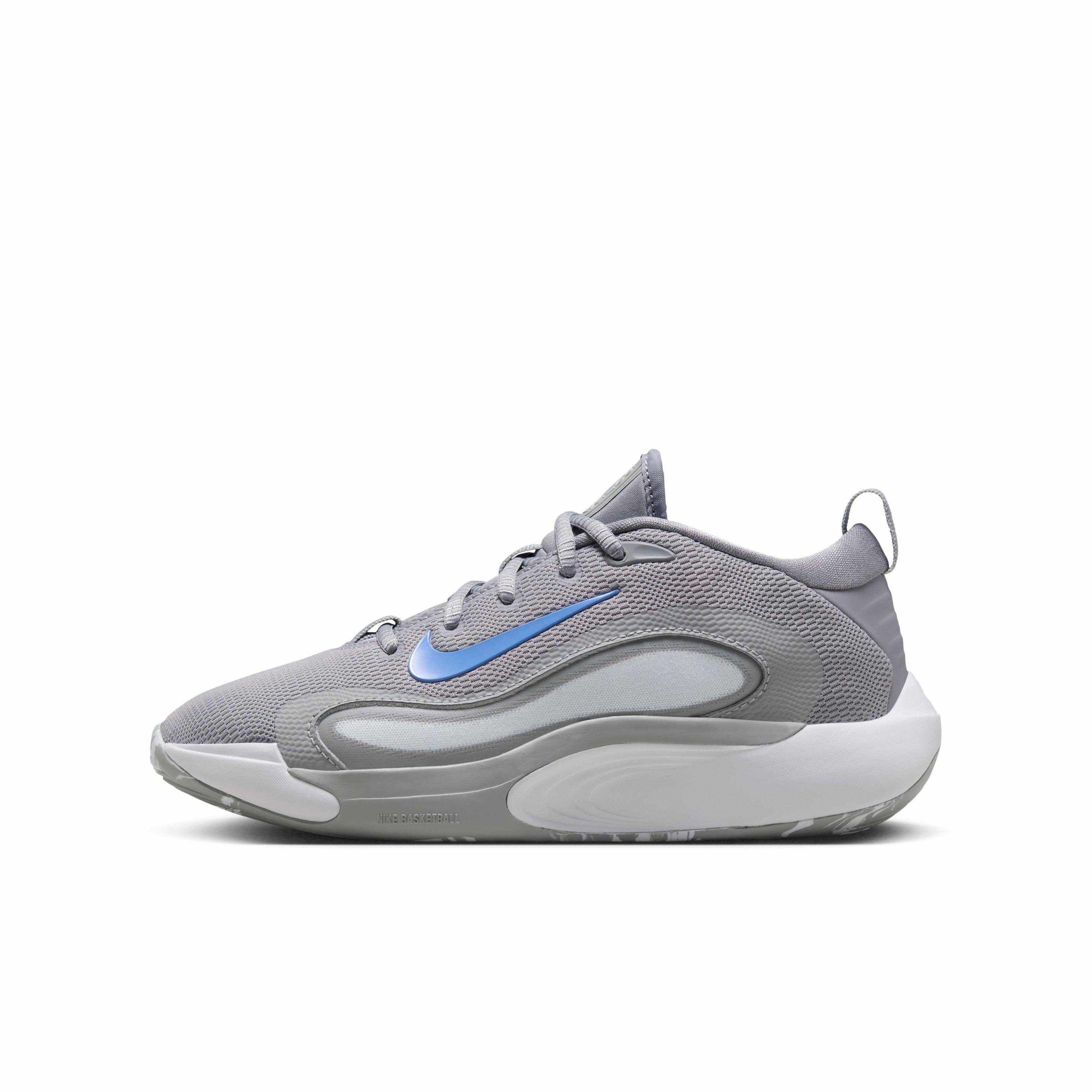 Nike IsoFly Grade School Boys' "Cement Grey/Smoke Grey/Pure Platinum/Royal Pulse" Basketball Shoe