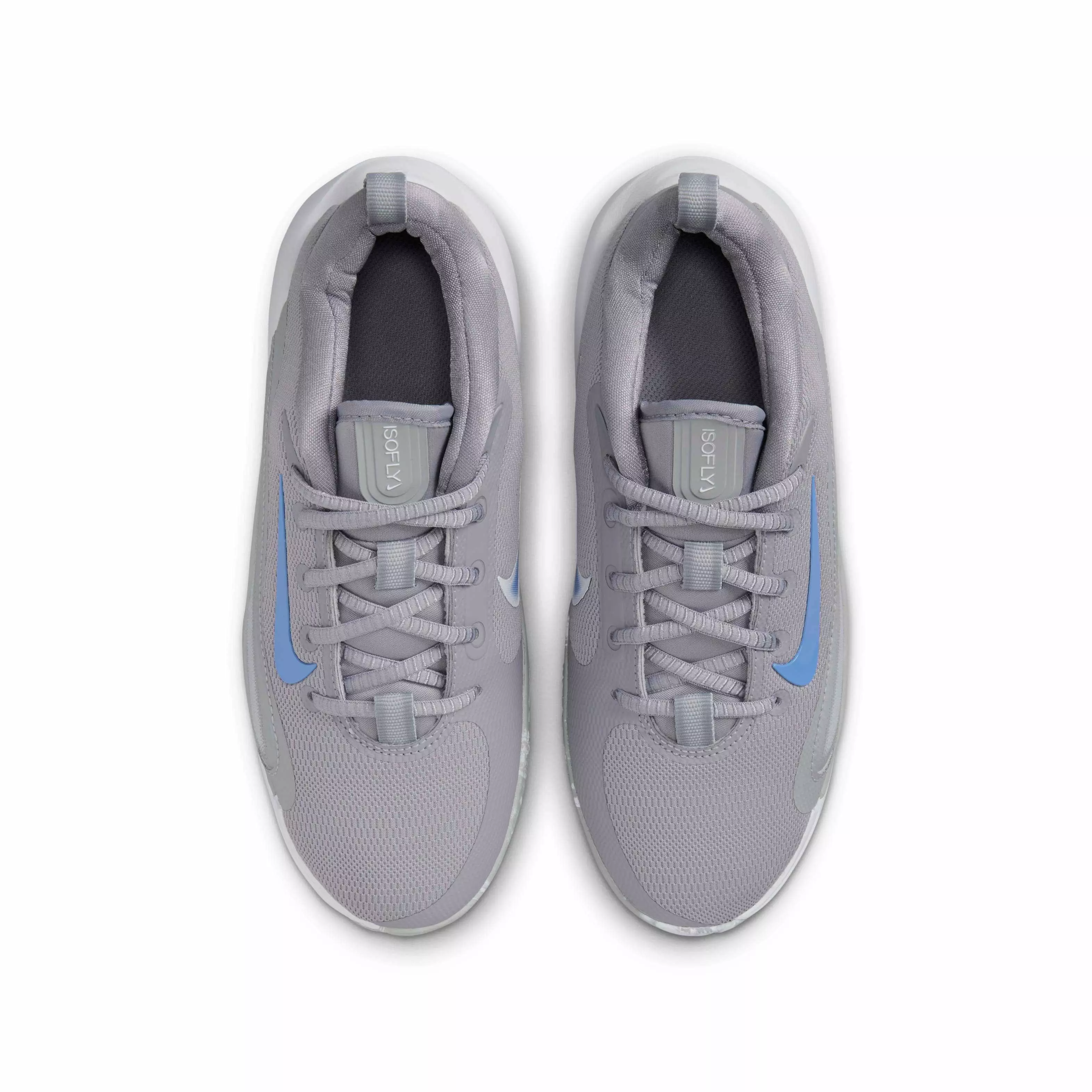 Nike IsoFly "Cement Grey/Smoke Grey/Pure Platinum/Royal Pulse" Grade School Boys' Basketball Shoe - GREY/LT GREY/PLATINUM/ROYAL