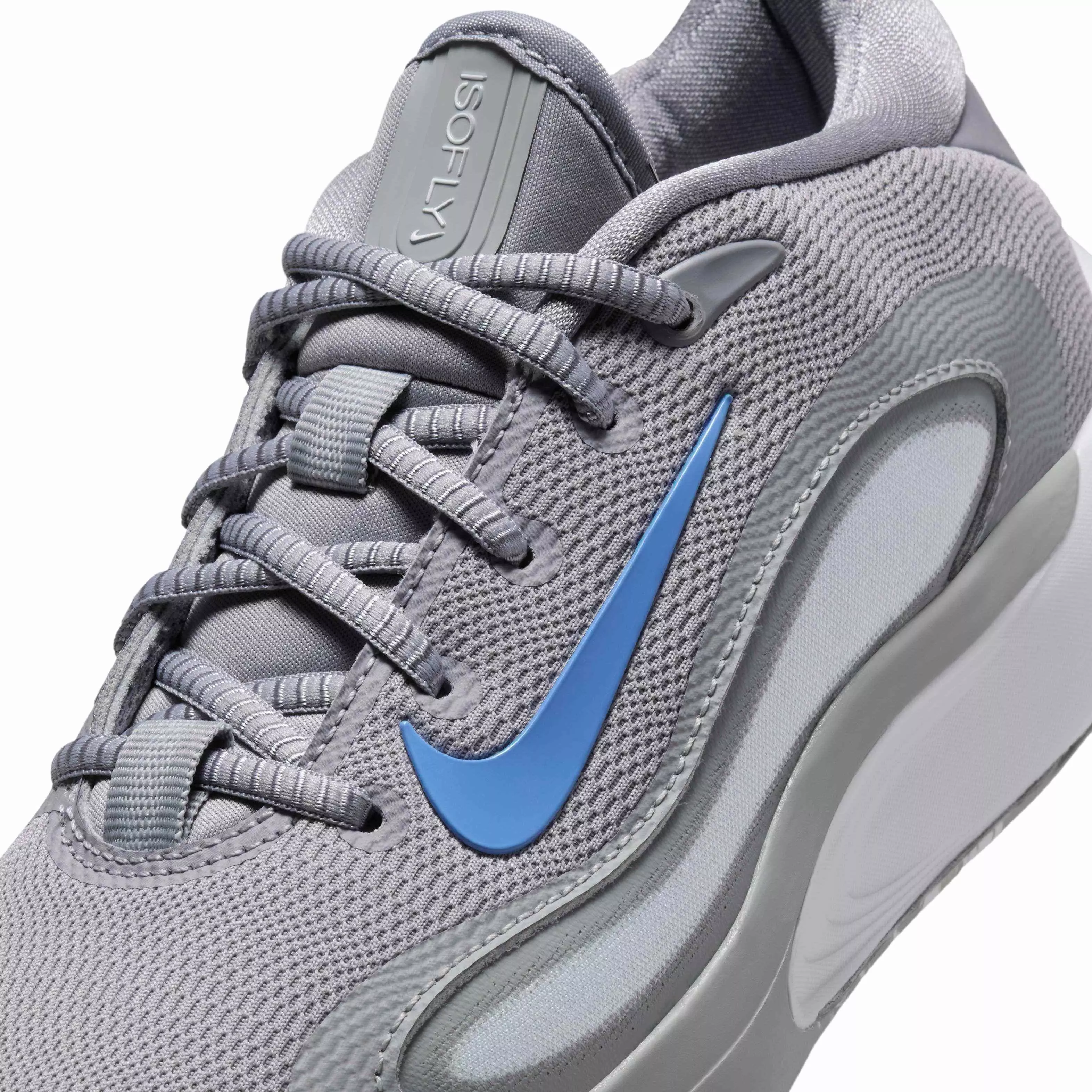 Nike IsoFly "Cement Grey/Smoke Grey/Pure Platinum/Royal Pulse" Grade School Boys' Basketball Shoe - GREY/LT GREY/PLATINUM/ROYAL
