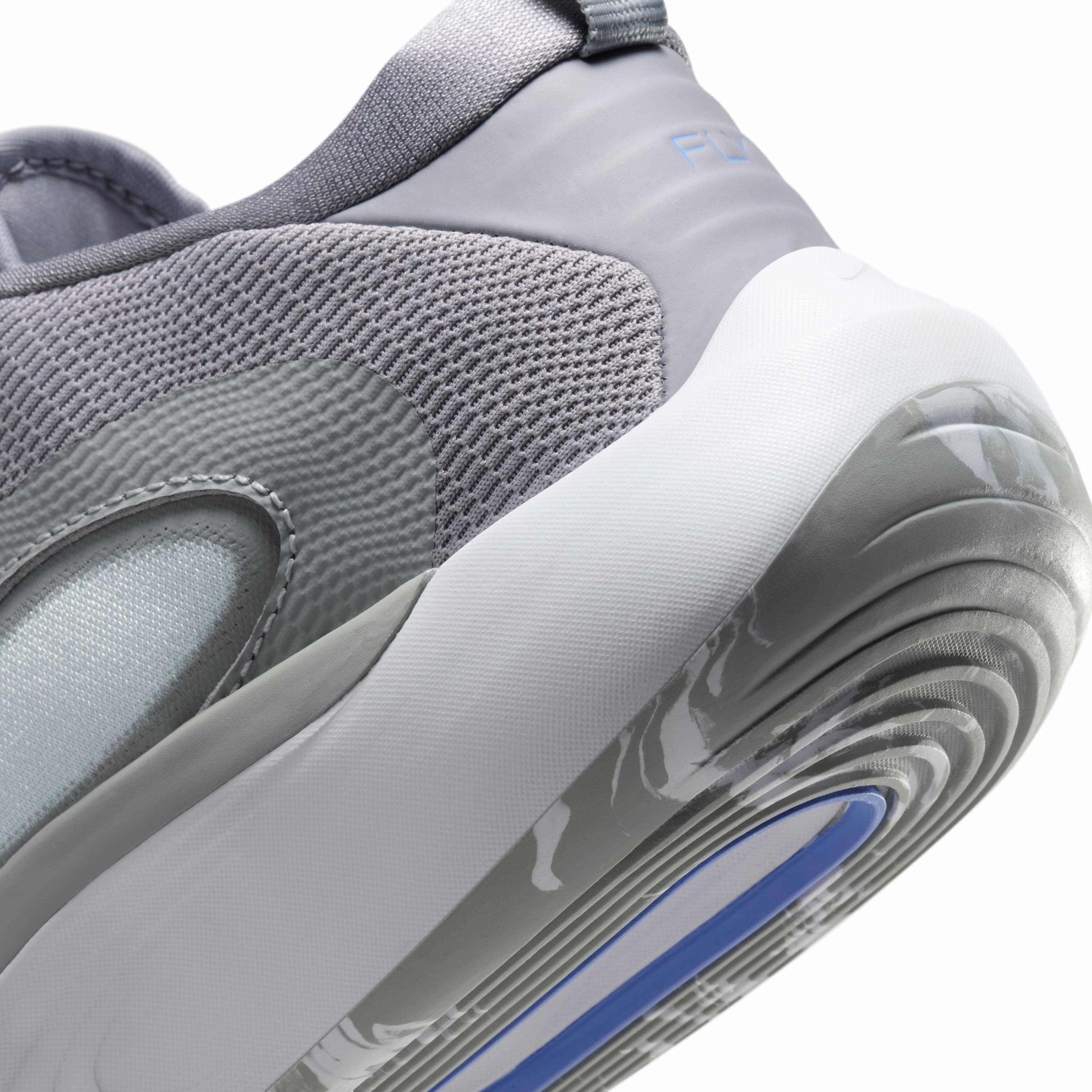 Nike IsoFly Grade School Boys' "Cement Grey/Smoke Grey/Pure Platinum/Royal Pulse" Basketball Shoe