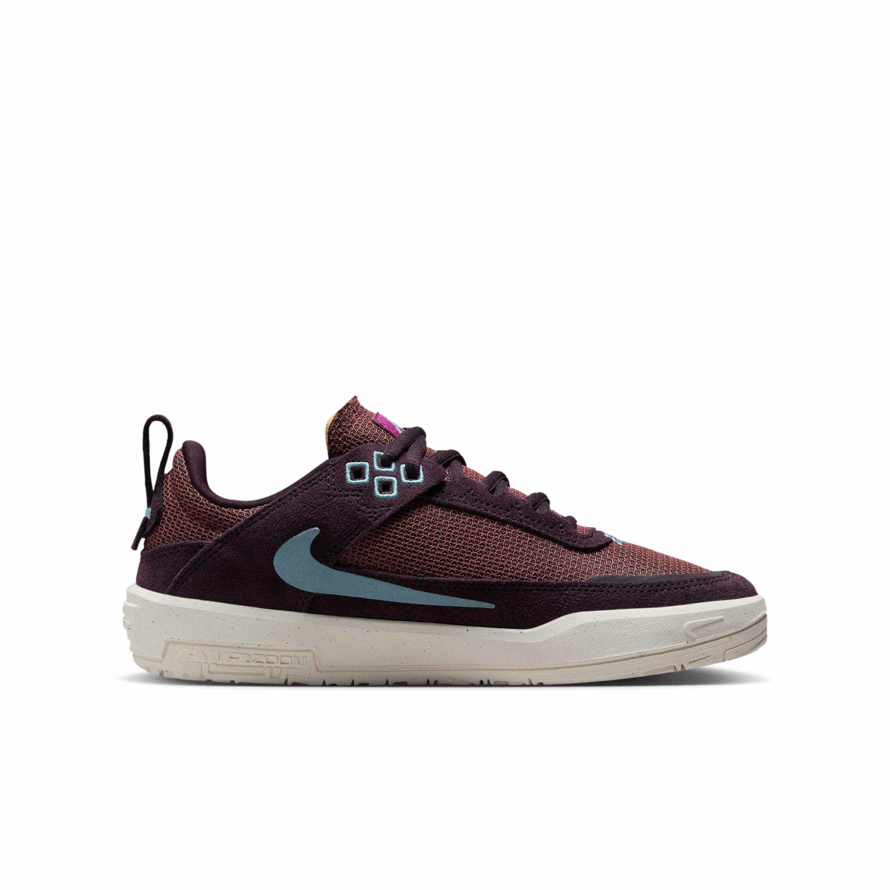 Nike SB Day One "Burgundy Ash/Dark Pony/Sail/Denim Turquoise" Grade School Girls' Skateboarding Shoe - BURGUNDY/DK PONY/SAIL/TURQUOISE Thumbnail View 1