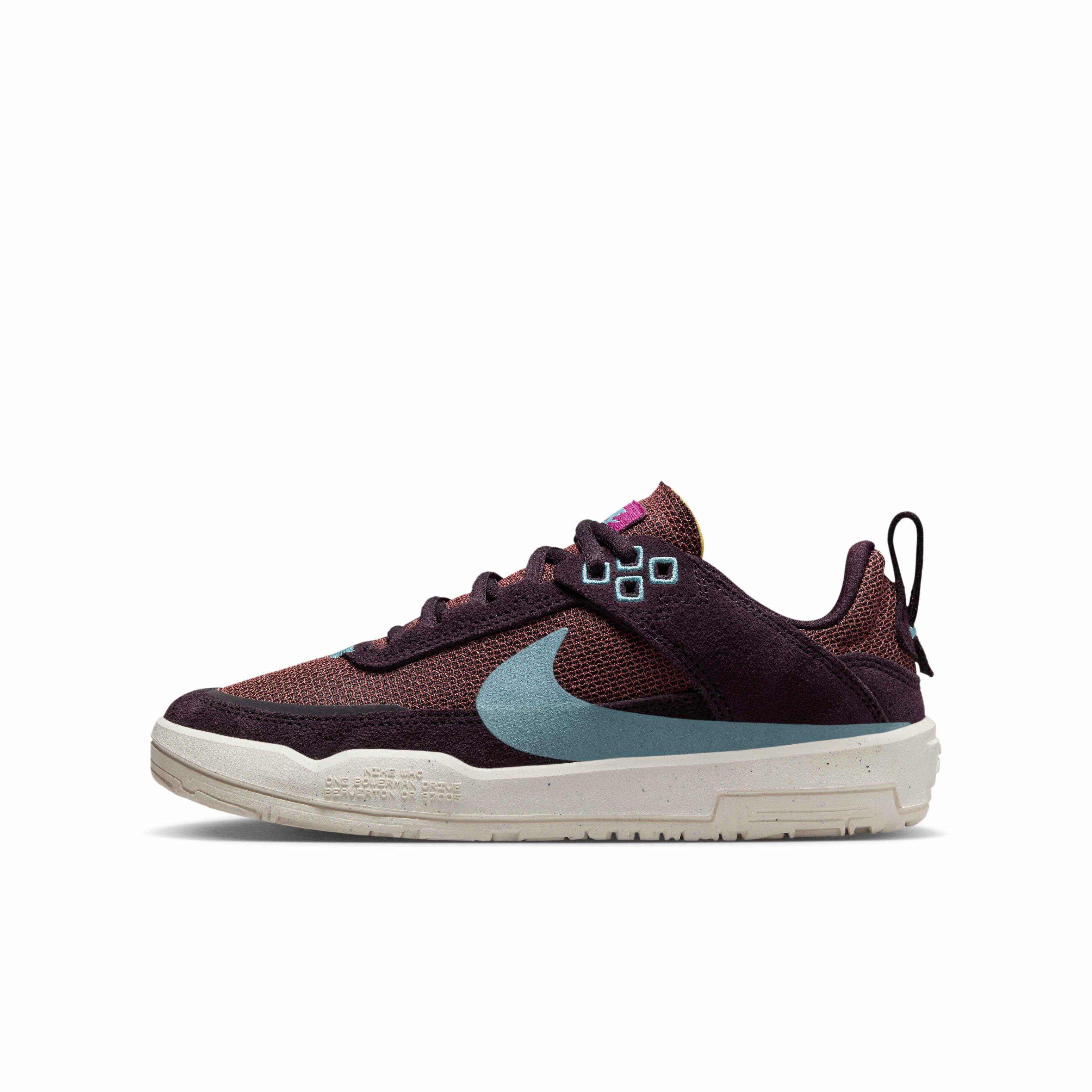Nike SB Day One "Burgundy Ash/Dark Pony/Sail/Denim Turquoise" Grade School Girls' Skateboarding Shoe - BURGUNDY/DK PONY/SAIL/TURQUOISE Thumbnail View 2