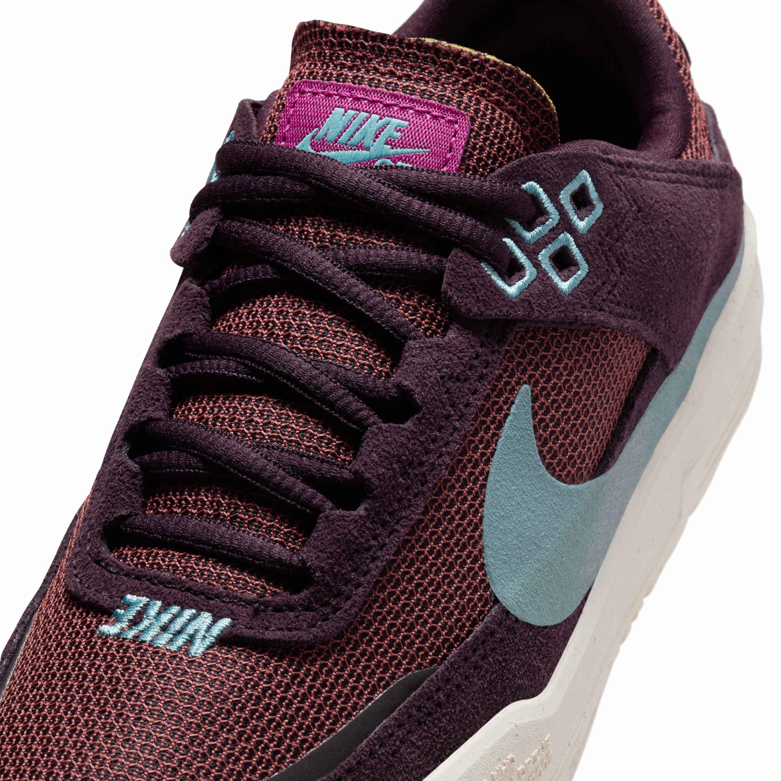 Nike SB Day One "Burgundy Ash/Dark Pony/Sail/Denim Turquoise" Grade School Girls' Skateboarding Shoe - BURGUNDY/DK PONY/SAIL/TURQUOISE Thumbnail View 7