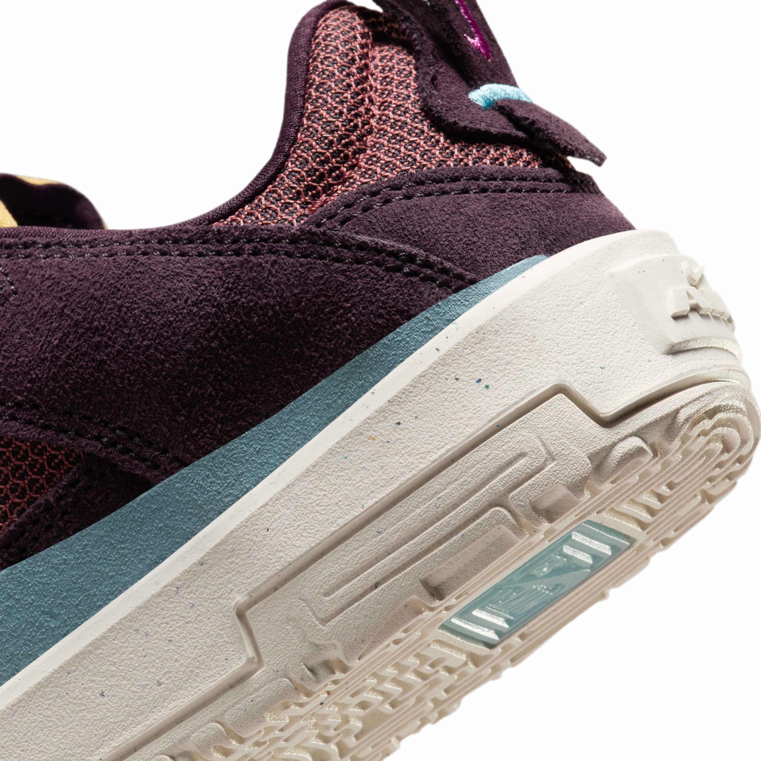 Nike SB Day One "Burgundy Ash/Dark Pony/Sail/Denim Turquoise" Grade School Girls' Skateboarding Shoe - BURGUNDY/DK PONY/SAIL/TURQUOISE Thumbnail View 8