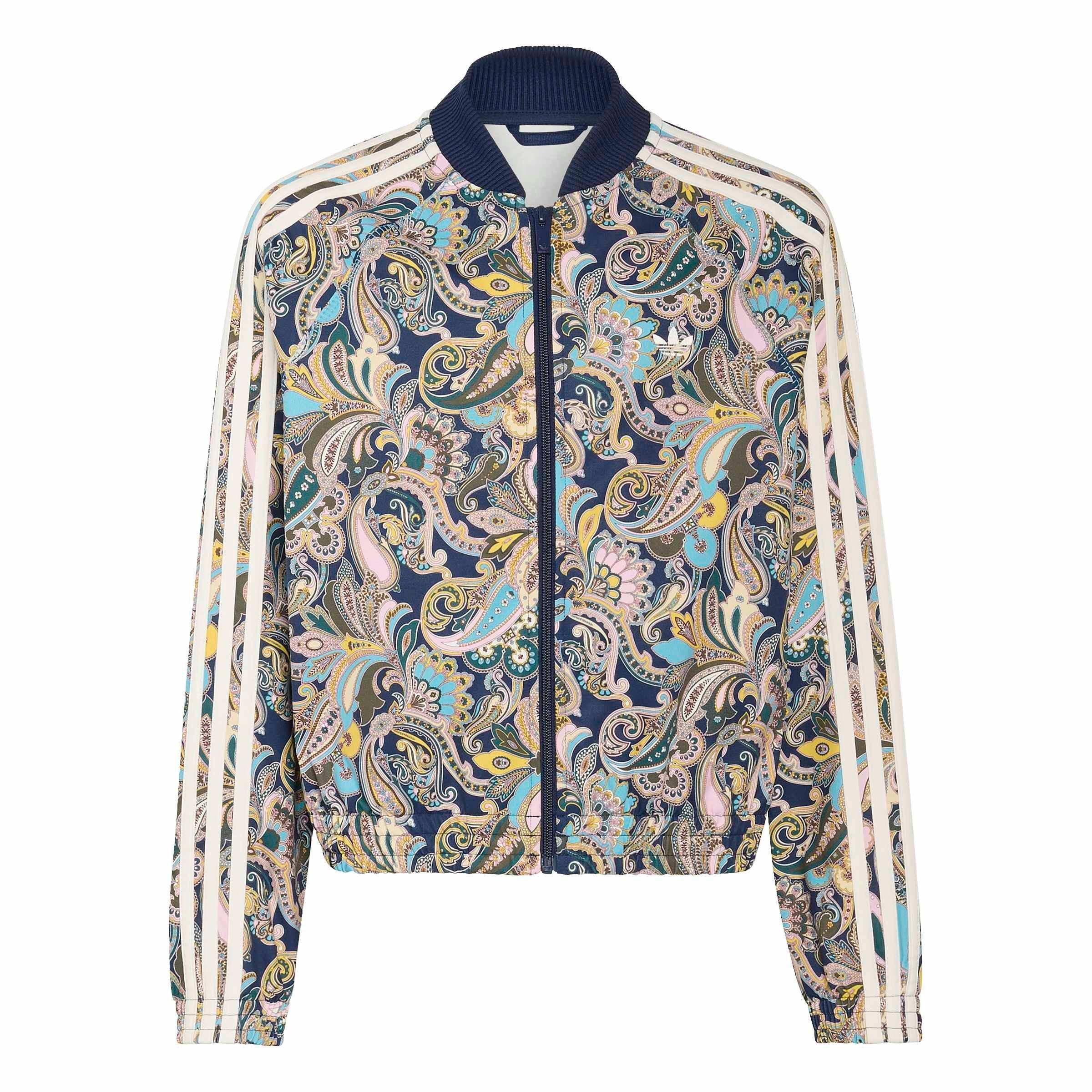 adidas Originals Big Girls' Loose Cropped Paisley Track Top - Multi-Color - MULTI-COLOR Thumbnail View 6