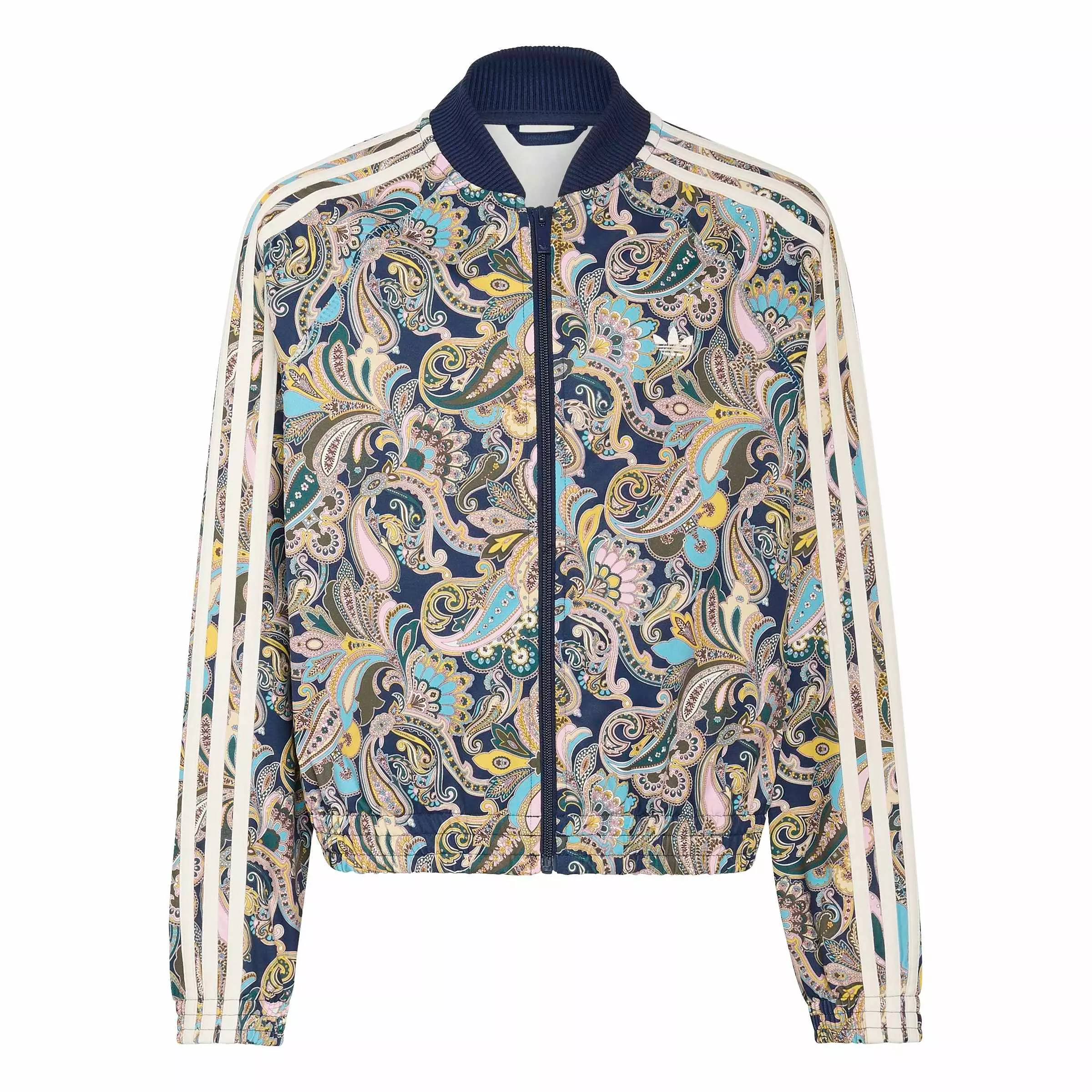 adidas Originals Big Girls' Loose Cropped Paisley Track Top - Multi-Color - MULTI-COLOR