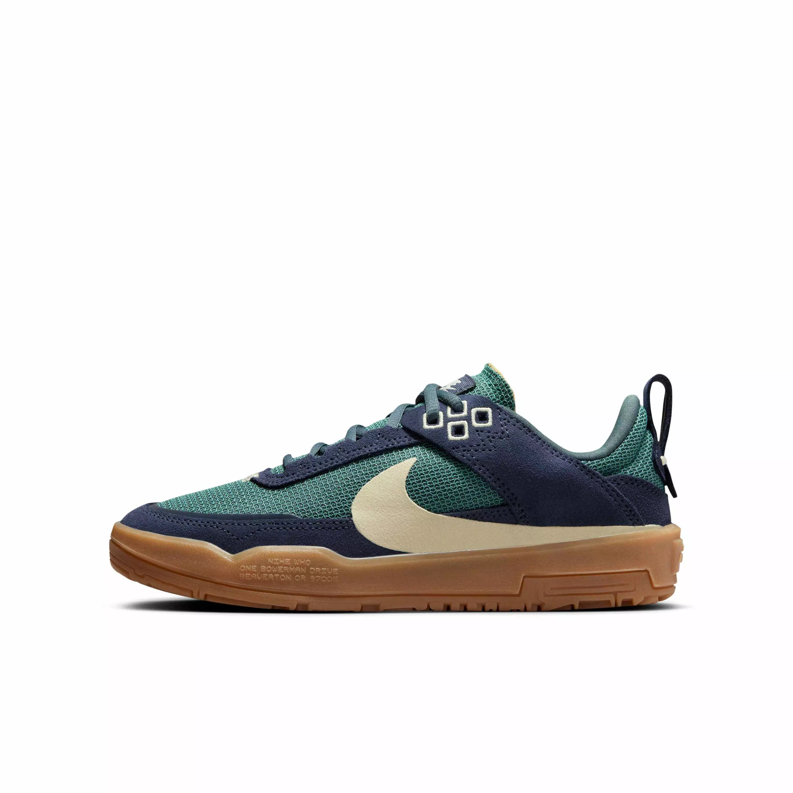 Nike SB Day One "Thunder Blue/Vintage Green/Gum Light Brown/Alabaster" Grade School Boys' Skateboarding Shoe - BLUE/GREEN/LT BROWN/ALABASTER
