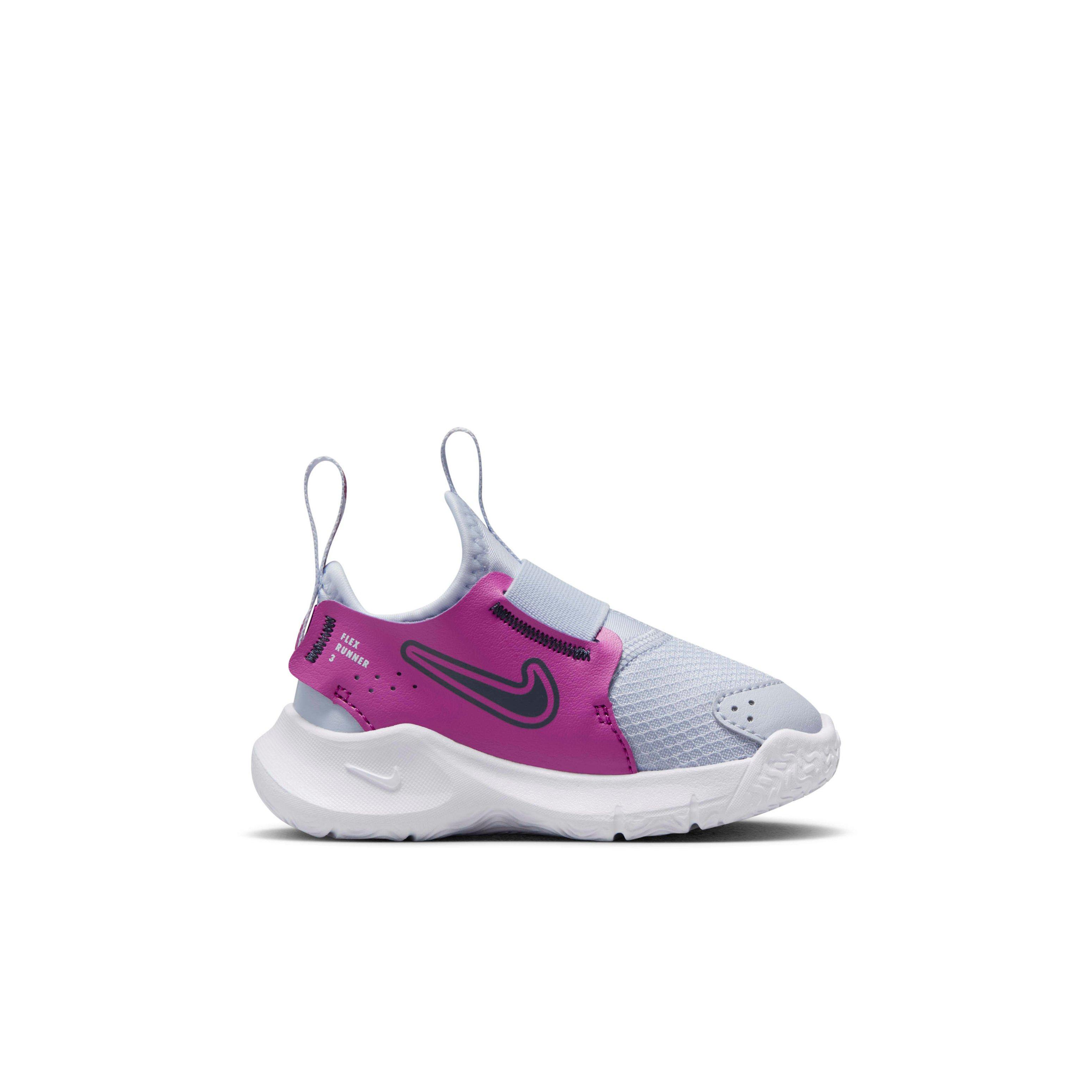 Nike Flex Runner 3 Infant Kids' "Football Grey/Hot Fuchsia/White/Thunder Blue" Running Shoe