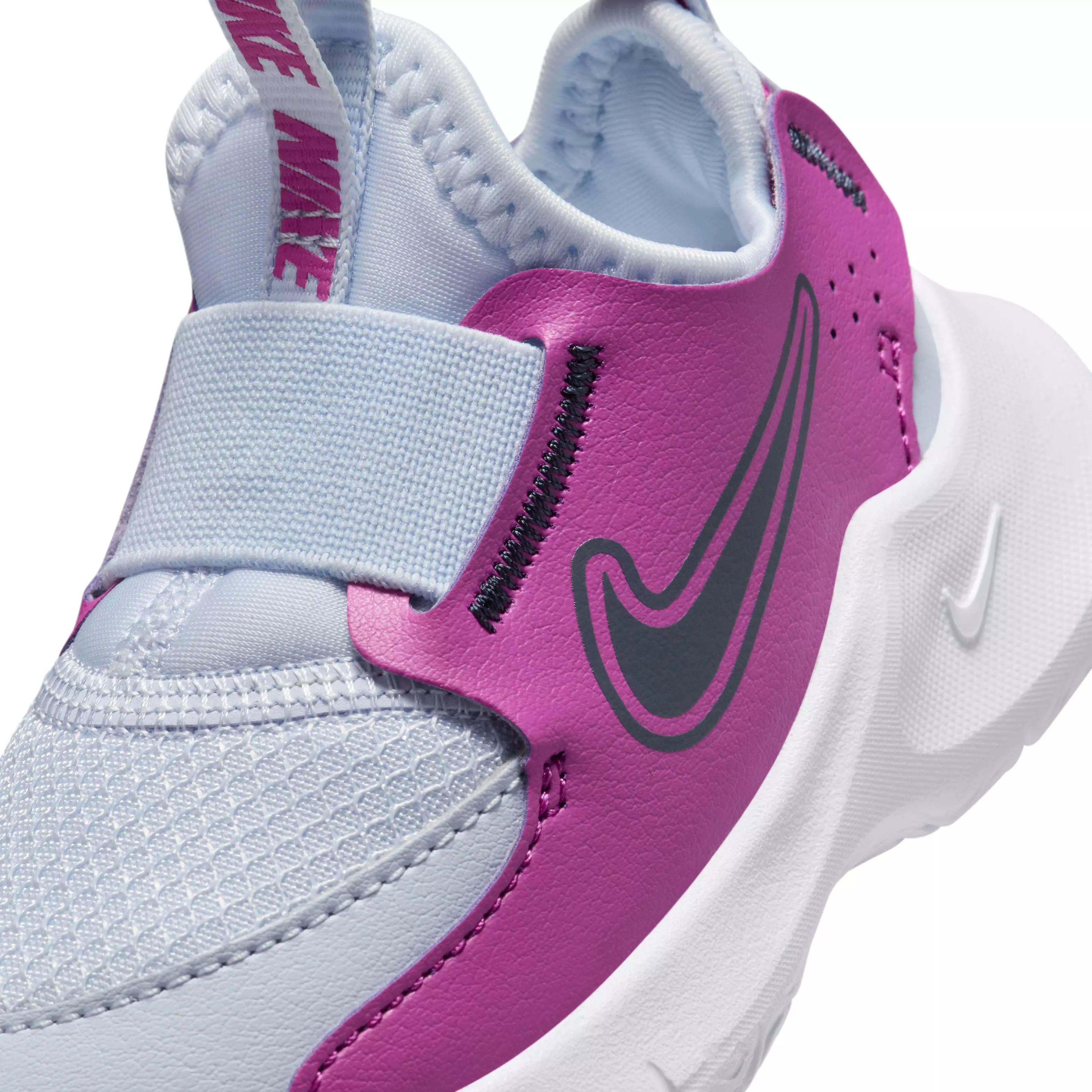Nike Flex Runner 3 "Football Grey/Hot Fuchsia/White/Thunder Blue" Infant Kids' Running Shoe - GREY/FUCHSIA/WHITE/BLUE