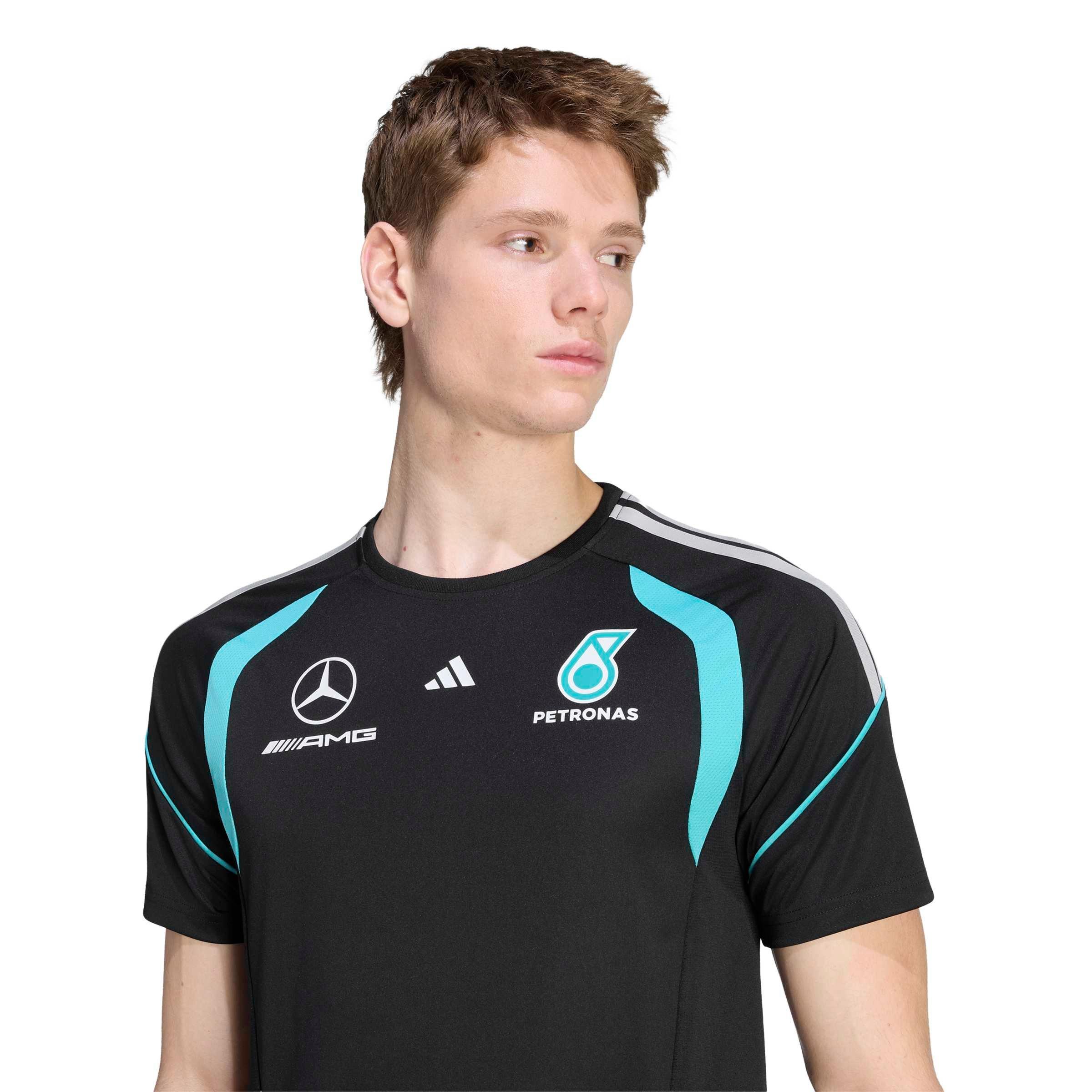 adidas Men's Mercedes-AMG Petronas Formula 1 Team Mechanics Jersey - Black - BLACK Thumbnail View 3