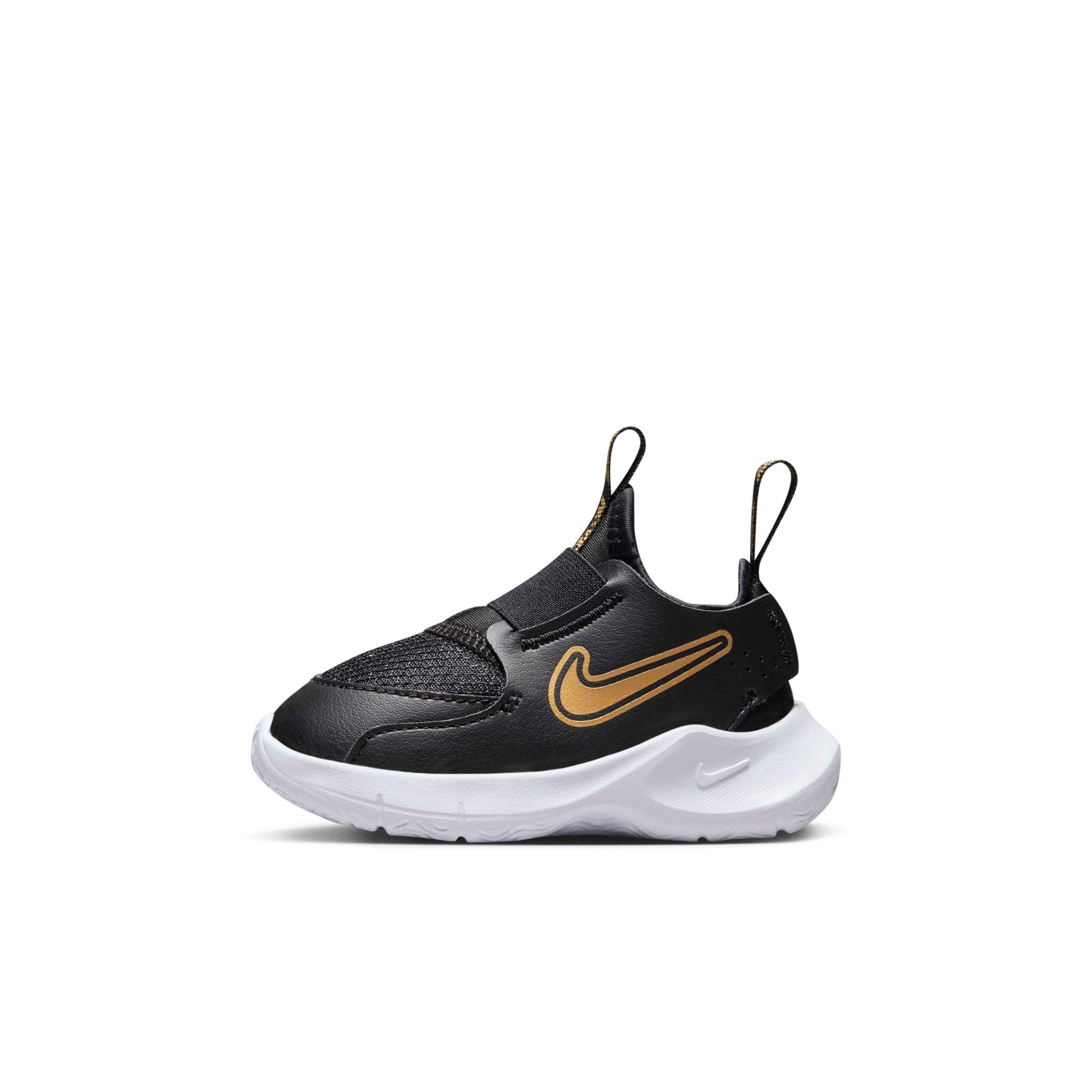 Nike Flex Runner 3 Infant Boys' "Black/White/Metallic Gold" Running Shoe