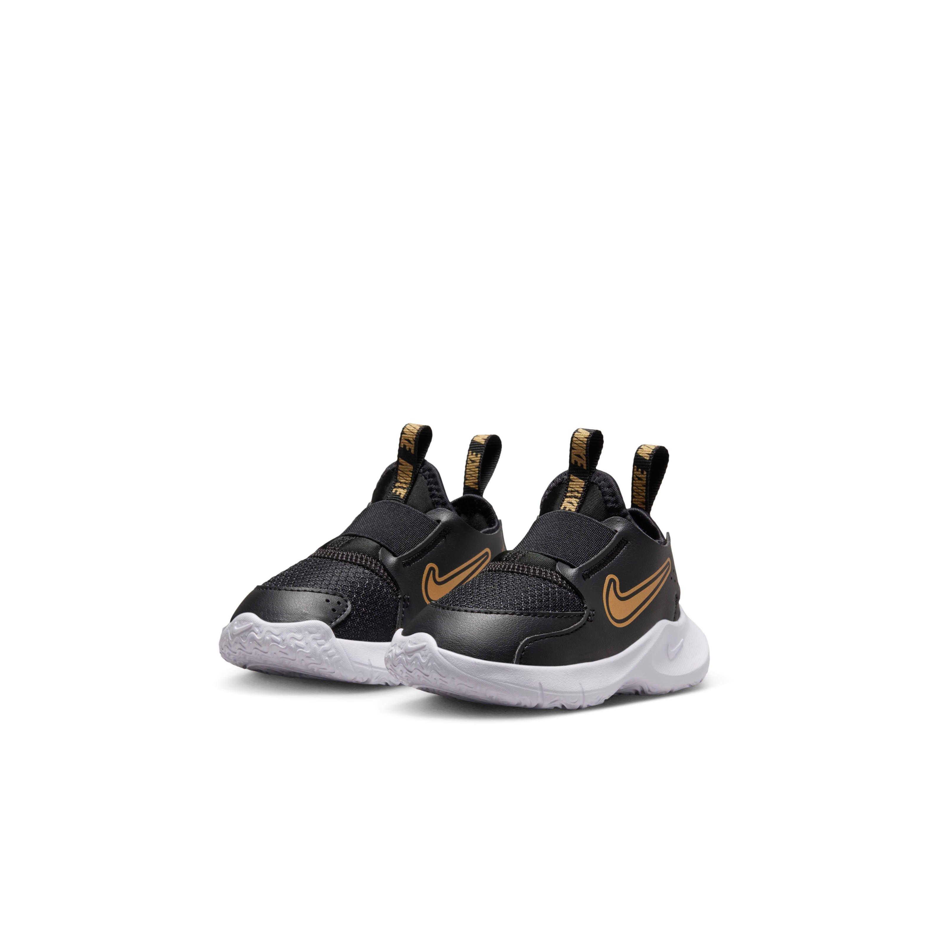 Nike Flex Runner 3 Infant Boys' "Black/White/Metallic Gold" Running Shoe