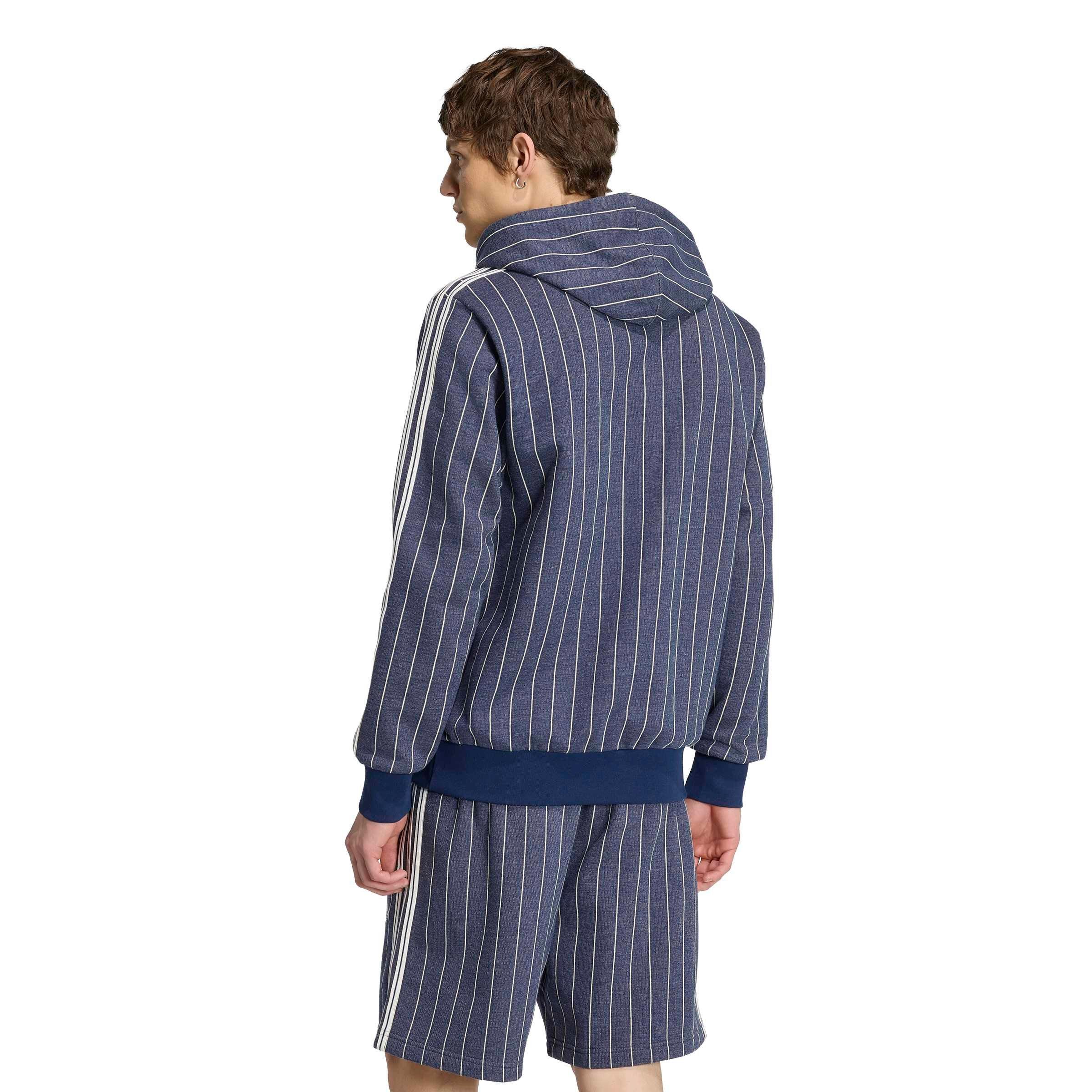adidas Originals Men's Pinstripes Hoodie - Blue - BLUE Thumbnail View 2
