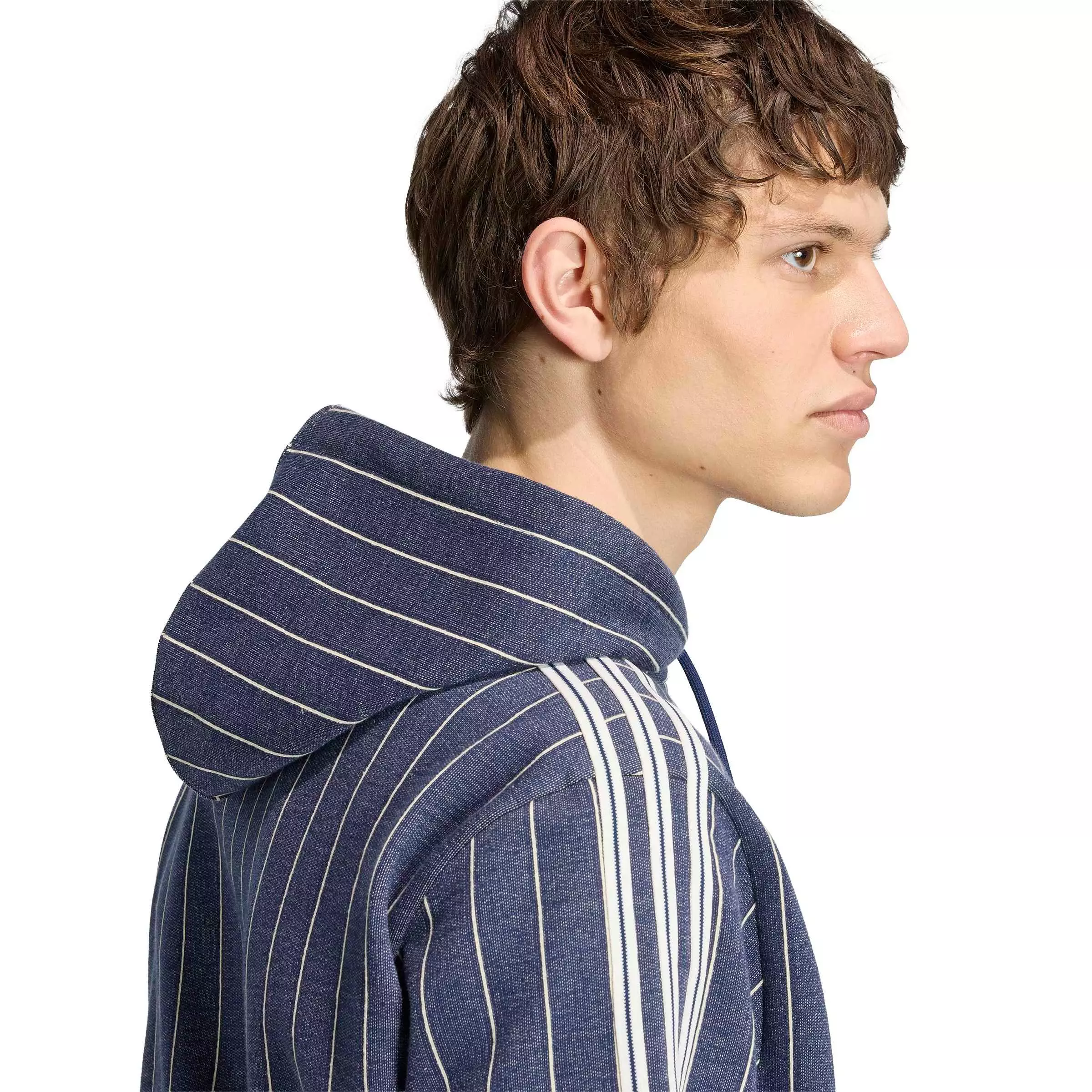 adidas Originals Men's Pinstripes Hoodie - Blue - BLUE