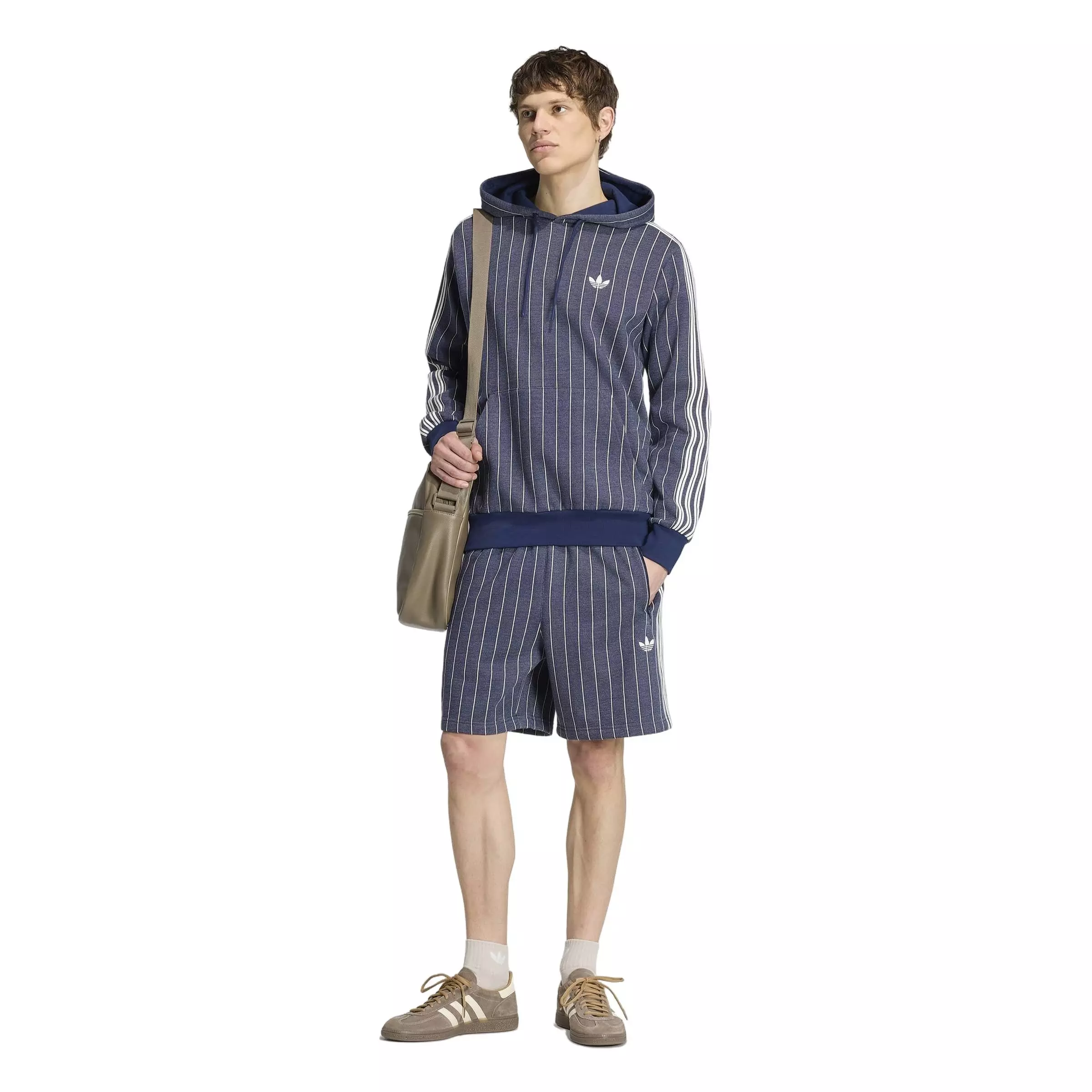 adidas Originals Men's Pinstripes Hoodie - Blue - BLUE